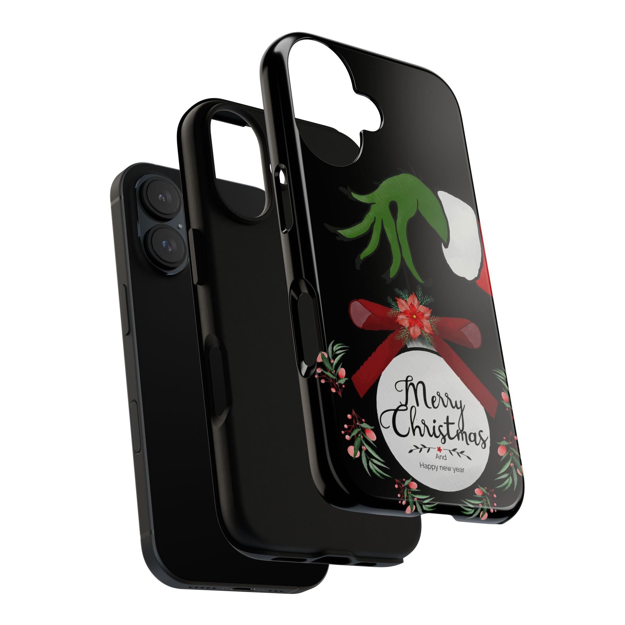 Xmas Grinch iPhone Case, Christmas Winter Phone Cover, Holidy Present for iPhone 16 15 14 13 Pro Max Magsafe / Samsung Galaxy S25, 146