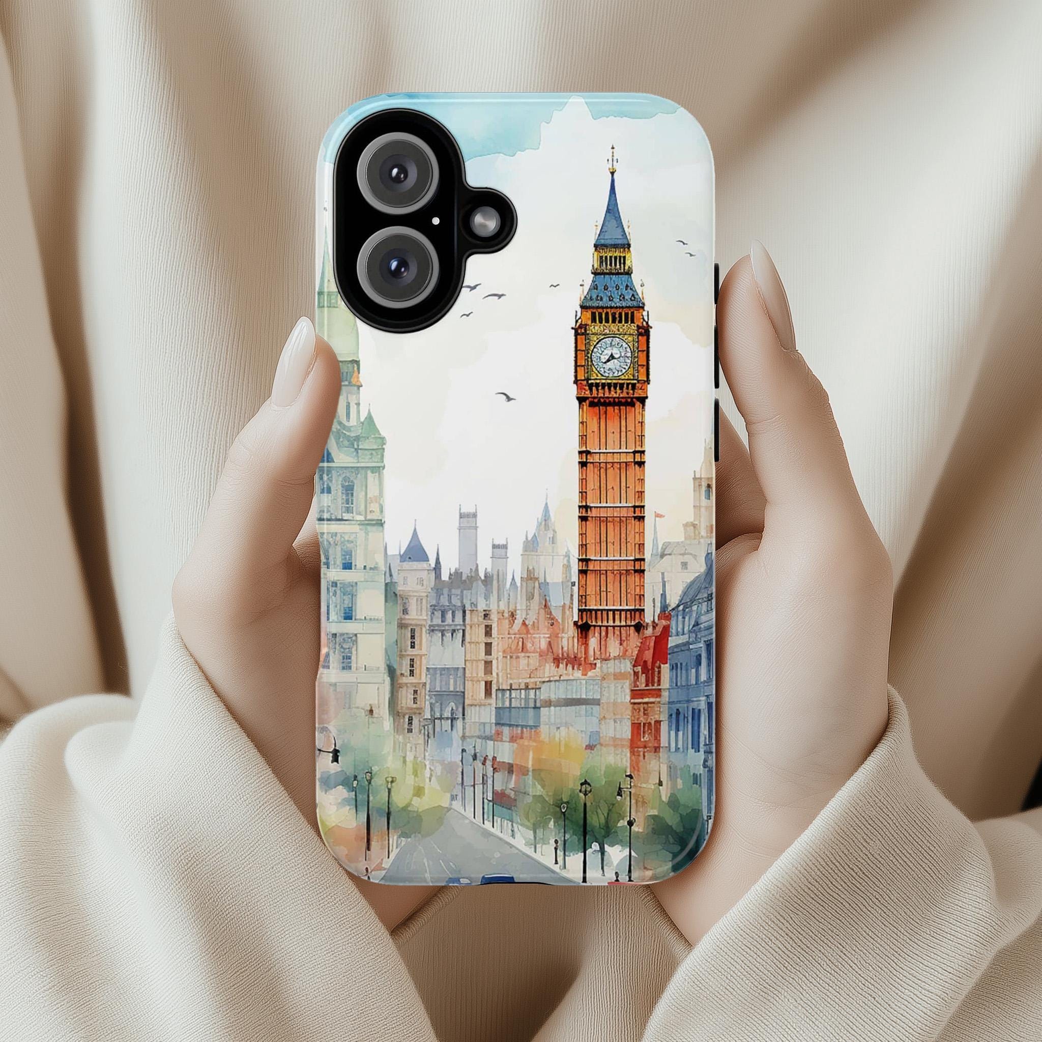 London Big Ben Phone Case, London Building Phone Case, English City Phone Cover for iPhone 16 15 14 13 Pro Max Plus/Samsung S25, 187.3