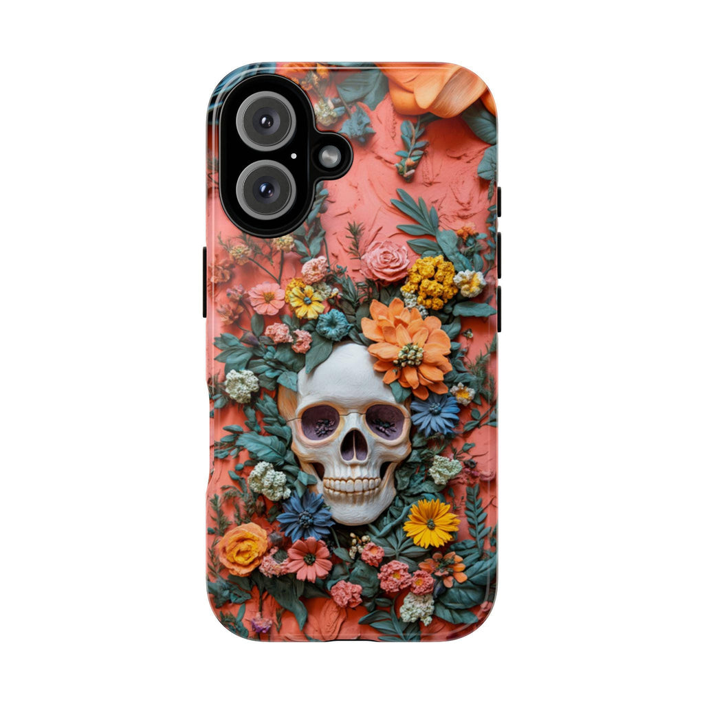Anatomy Skeleton 3D Design Phone Case, Anatomical Art Design, Flowers & Skeleton Phone Cover for iPhone 16 15 Pro Max, Samsung S24, 435.8