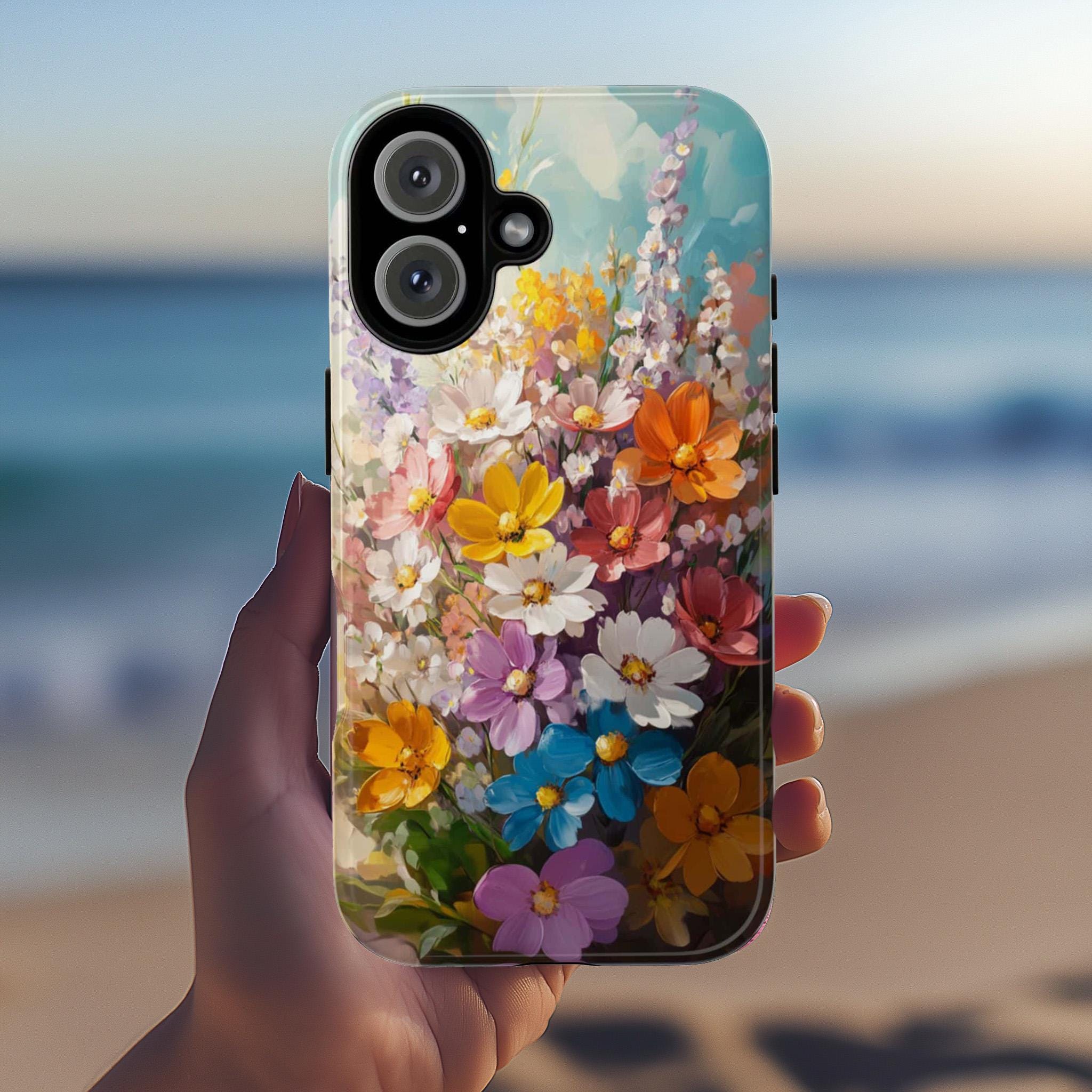 Spring Flowers Phone Case with Oil Painting Effect, 3D Design, Perfect for Flower Lovers Phone Case for iPhone Magsafe, Samsung, 459.9