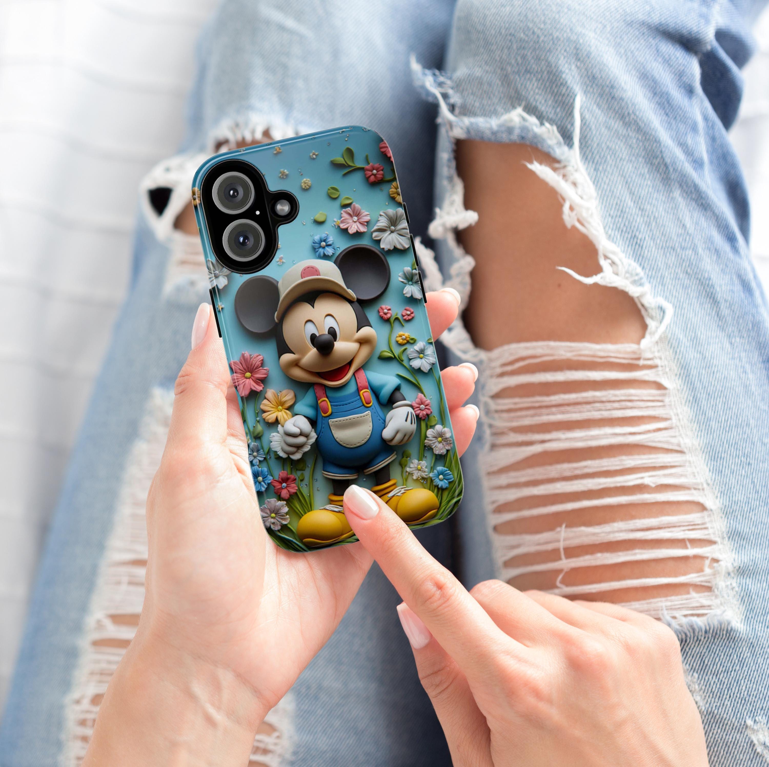 Mickey Mouse Gardener Phone Case, 3D Disneyland Festive Phone Cover for iPhone 16 15 14 13 Pro Magsafe Samsung Galaxy S24, 442.36