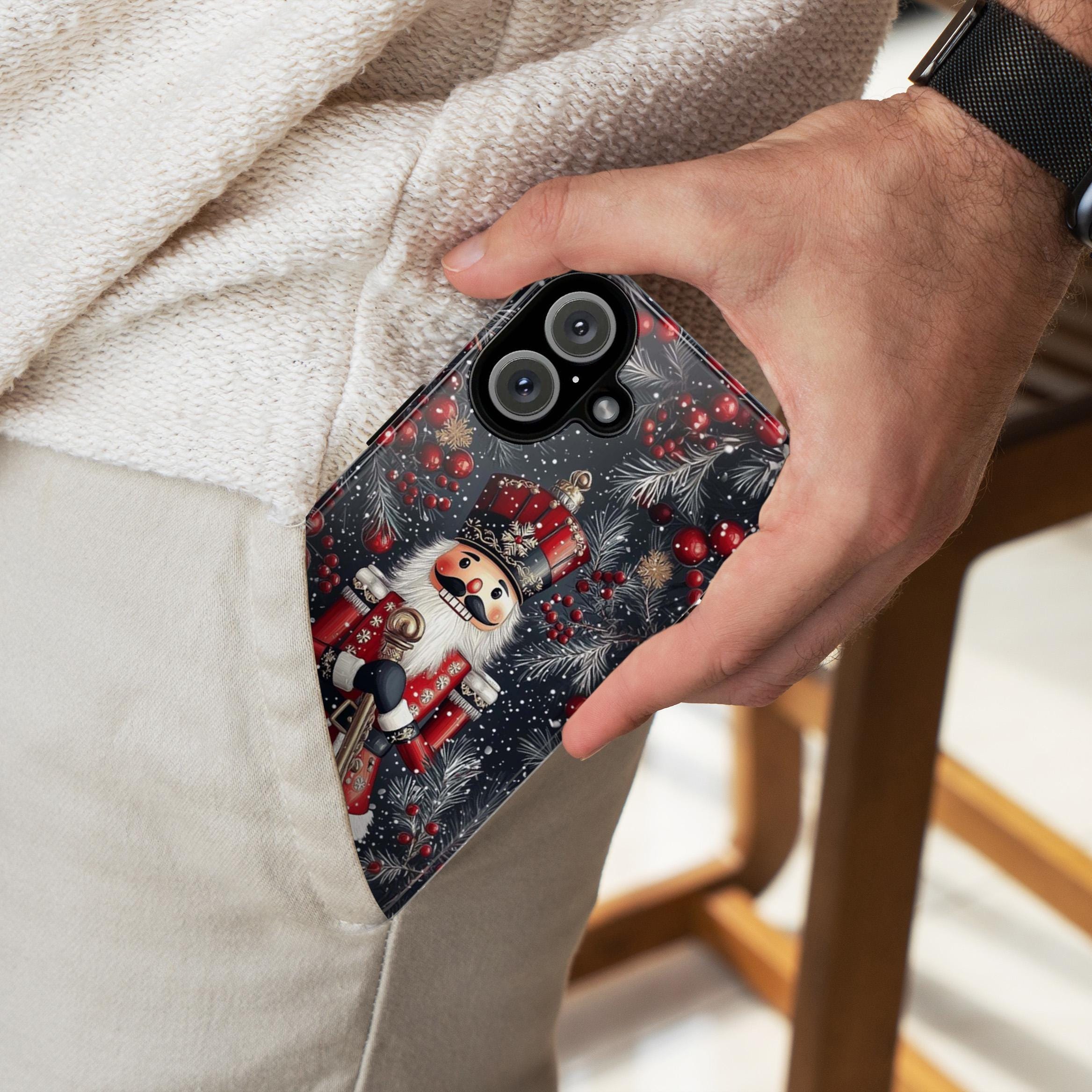 Holiday Nutcracker Christmas & Xmas Ornaments Phone Case, Festive Case for Nutcracker Lovers iPhone 16 15 14 13, Samsung S24, 431.13