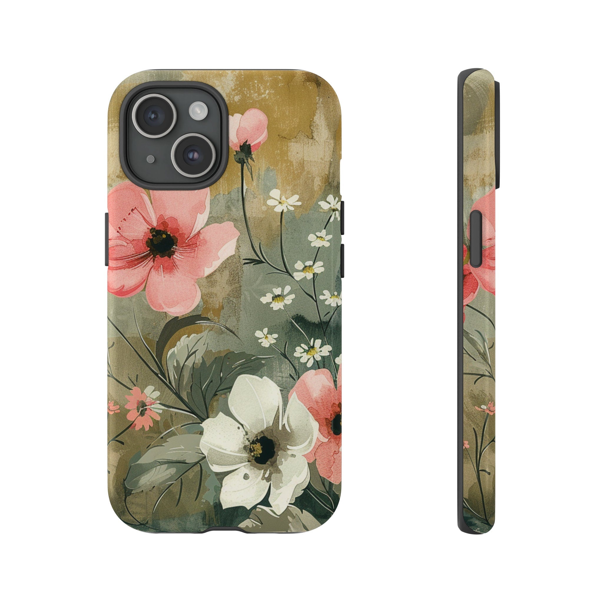 Fine Art Paint Floral Phone Case, Aesthetic Phone Case, Mother's Day Cover for iPhone  16 15 14 13 12 11 Pro Max Plus Samsung Galaxy S23 S22