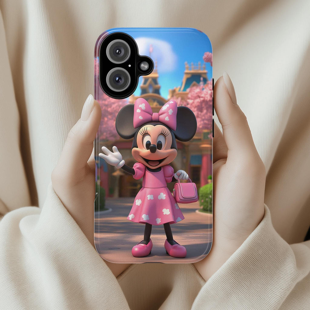 Cherry Blossom Minnie Mouse Phone Case, 3D Tokyo Disneyland Phone Cover for iPhone 16, 15, 14, 13 Magsafe & Samsung, Pixel, 442.42