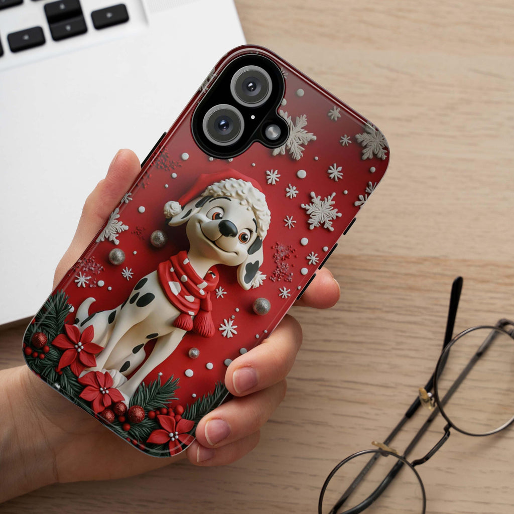 Dalmatian Dog Cartoon Movie Phone Case, Disney Dalmatian 3D Phone Case, Santa Case for iPhone 16 15 Magsafe, Samsung S24, 442.26