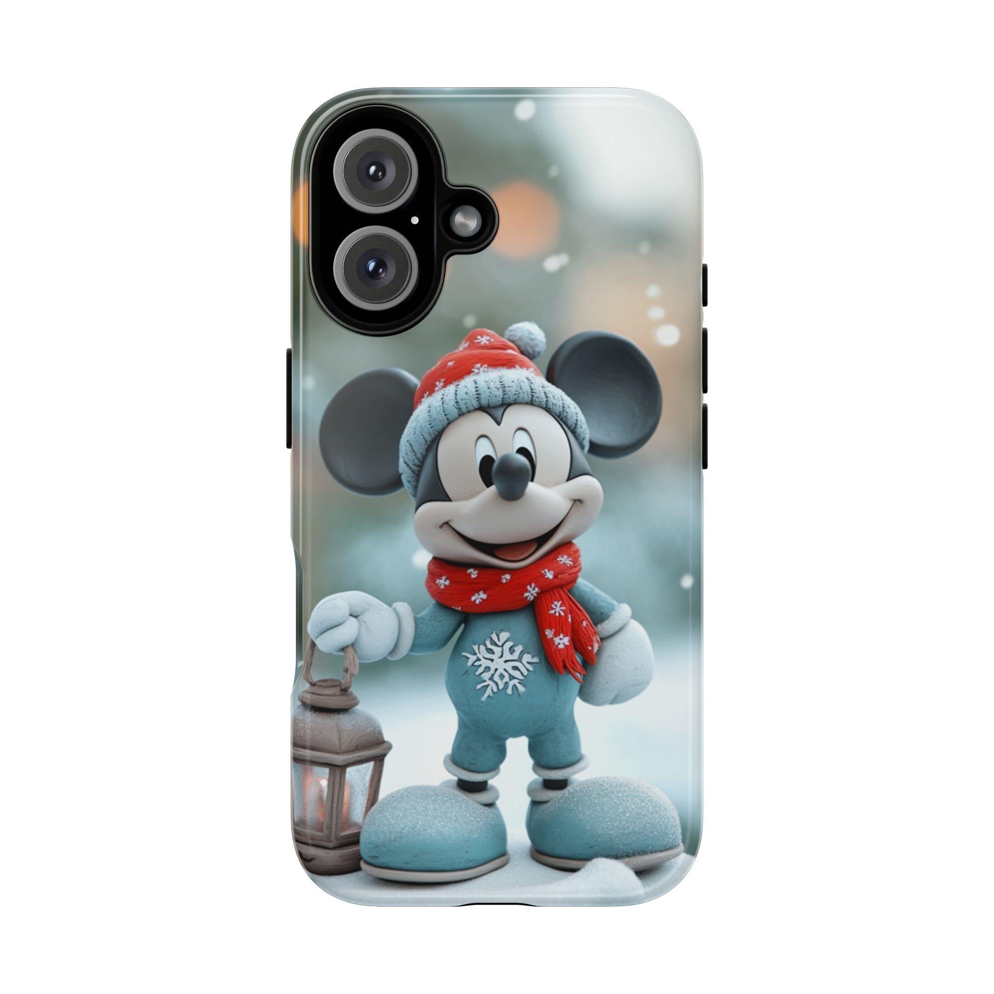 Santa Mickey Mouse 3D effect Phone Case, Cartoon Xmas Design, Disney Christmas Phone Case for iPhone 16 15 14 Magsafe, Samsung S24, 442.6