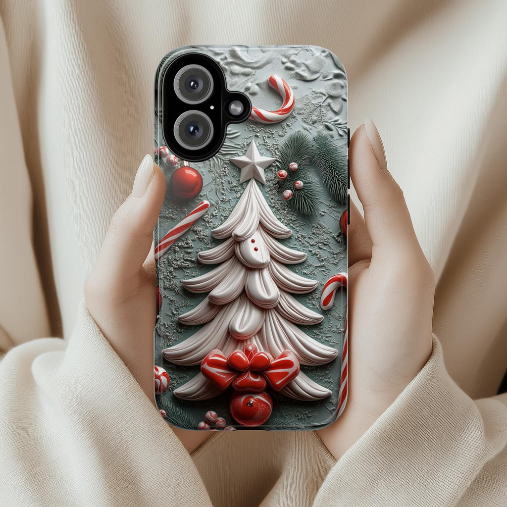 3D Christmas Tree Phone Case, Festive Xmas Design Cute Christmas Phone Cover, Xmas Gift for iPhone 16 15, Samsung Galaxy, 433.21