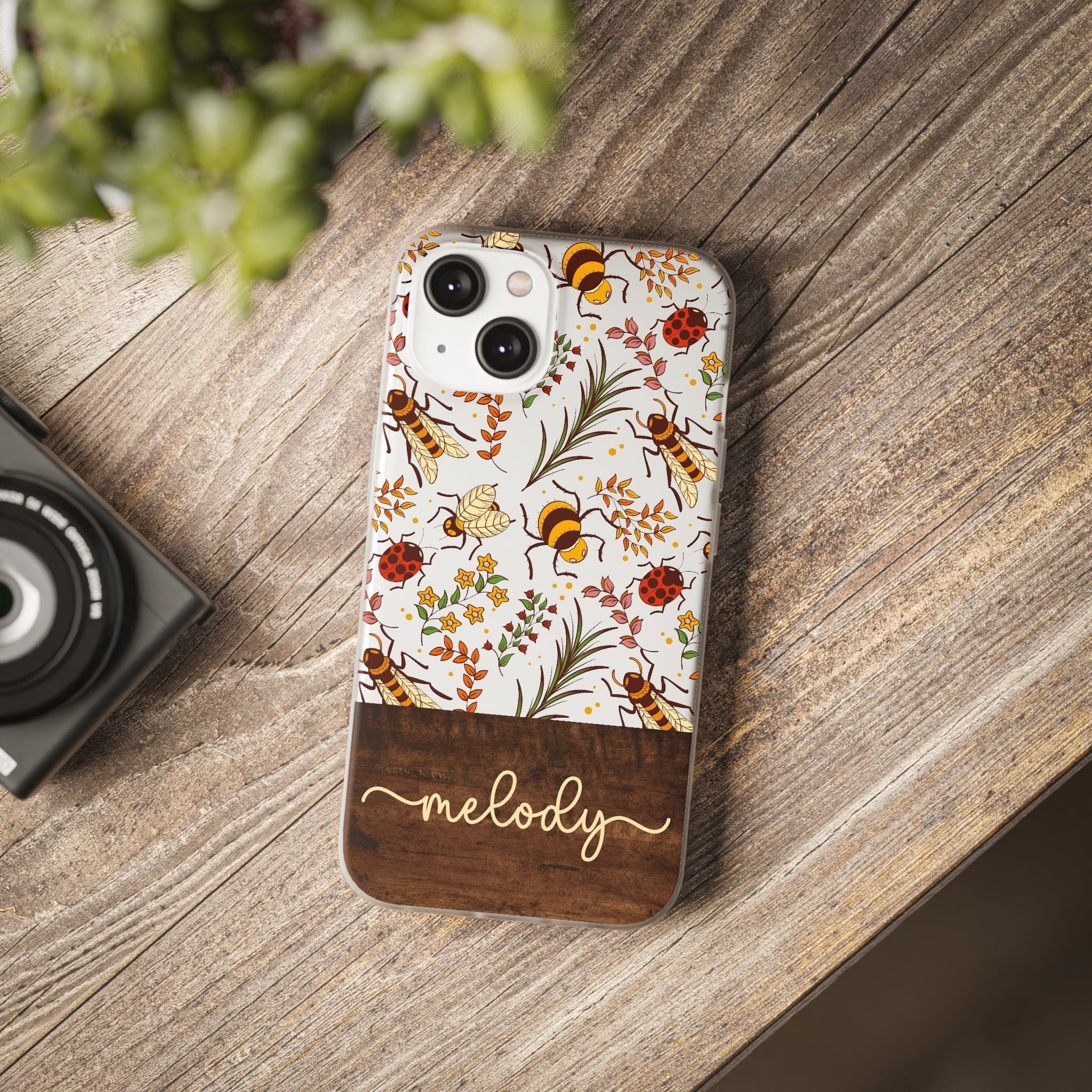 Honeycomb Bee Phone Case, Beetle iPhone Case, Ladybird Botanical Cover for iPhone 16 15 Pro Max 14 13 12 Samsung Galaxy S23 S22 Google Pixel