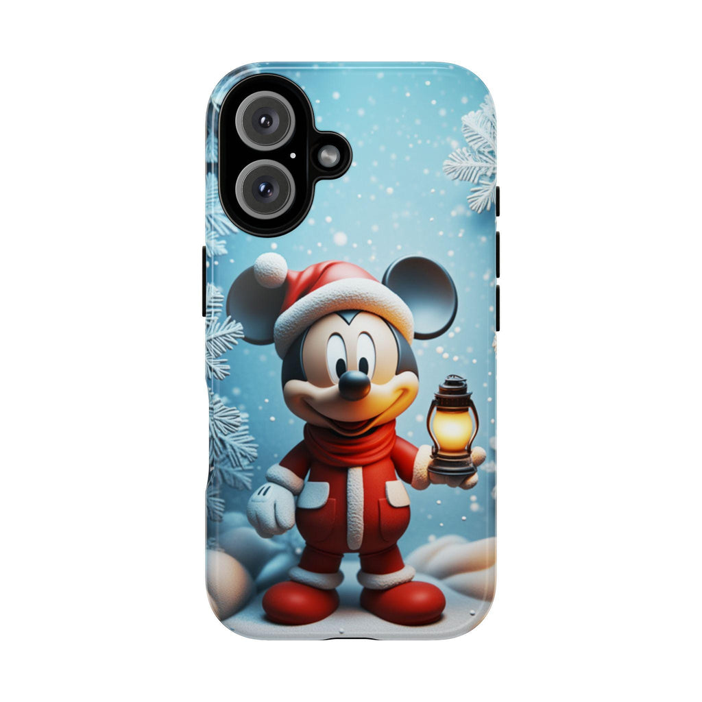 Xmas Santa Mickey Mouse 3D effect Phone Case, Cartoon Mickey Design, Disney Fan Phone Case for iPhone 16 15 14 Magsafe, Samsung S24, 442.16