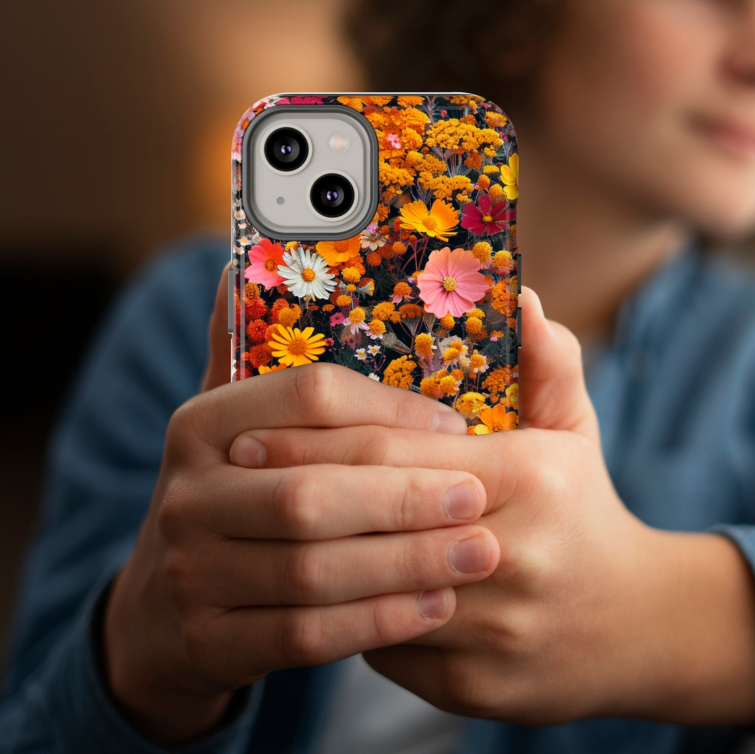 Wild Floral Cottagecore Style Phone Case Flowers Phone Cover for iPhone 16 15 14 13 12 11 XR Pro Max Plus/Samsung Galaxy, Mothers Day Gift