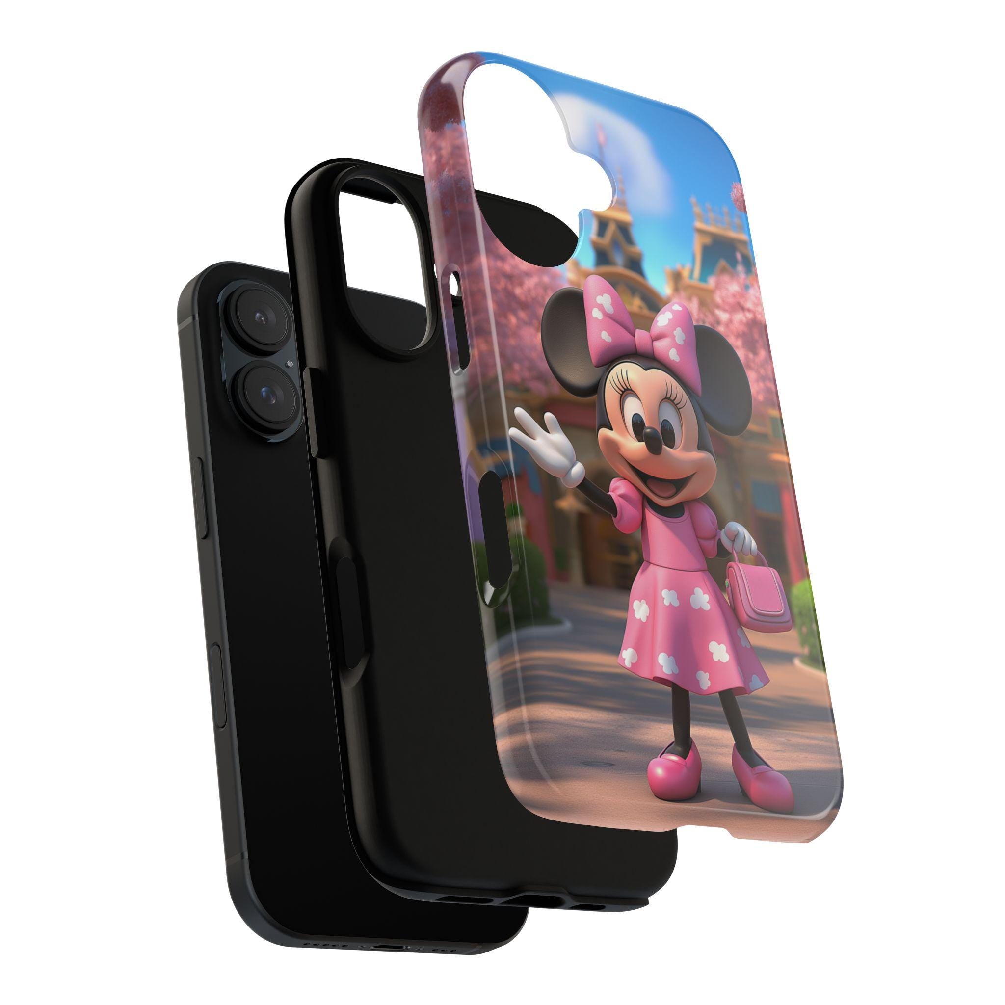 Cherry Blossom Minnie Mouse Phone Case, 3D Tokyo Disneyland Phone Cover for iPhone 16, 15, 14, 13 Magsafe & Samsung, Pixel, 442.42