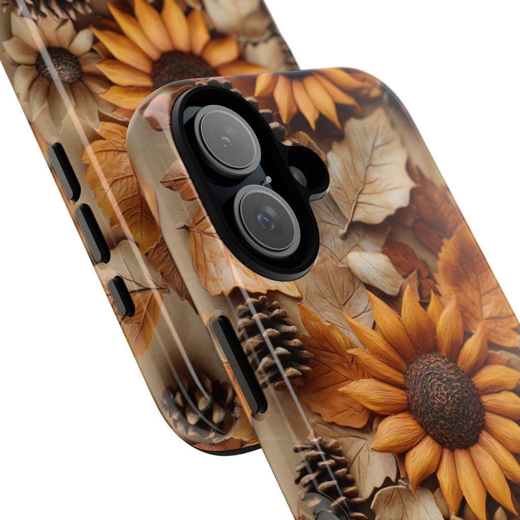 3D Sunflower Art Phone Case, Pastel Artistic Bloom Design for iPhone 16 15 14 13 Pro Max Plus Magsafe, Samsung S24, 439.6