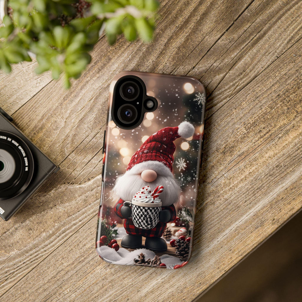 Cozy Xmas Holiday Gnome Phone Case, Christmas Gnome & Winter Festive Holly Magsafe Case for iPhone 15 14 13 12 Pro Max, Samsung S24, 427.6
