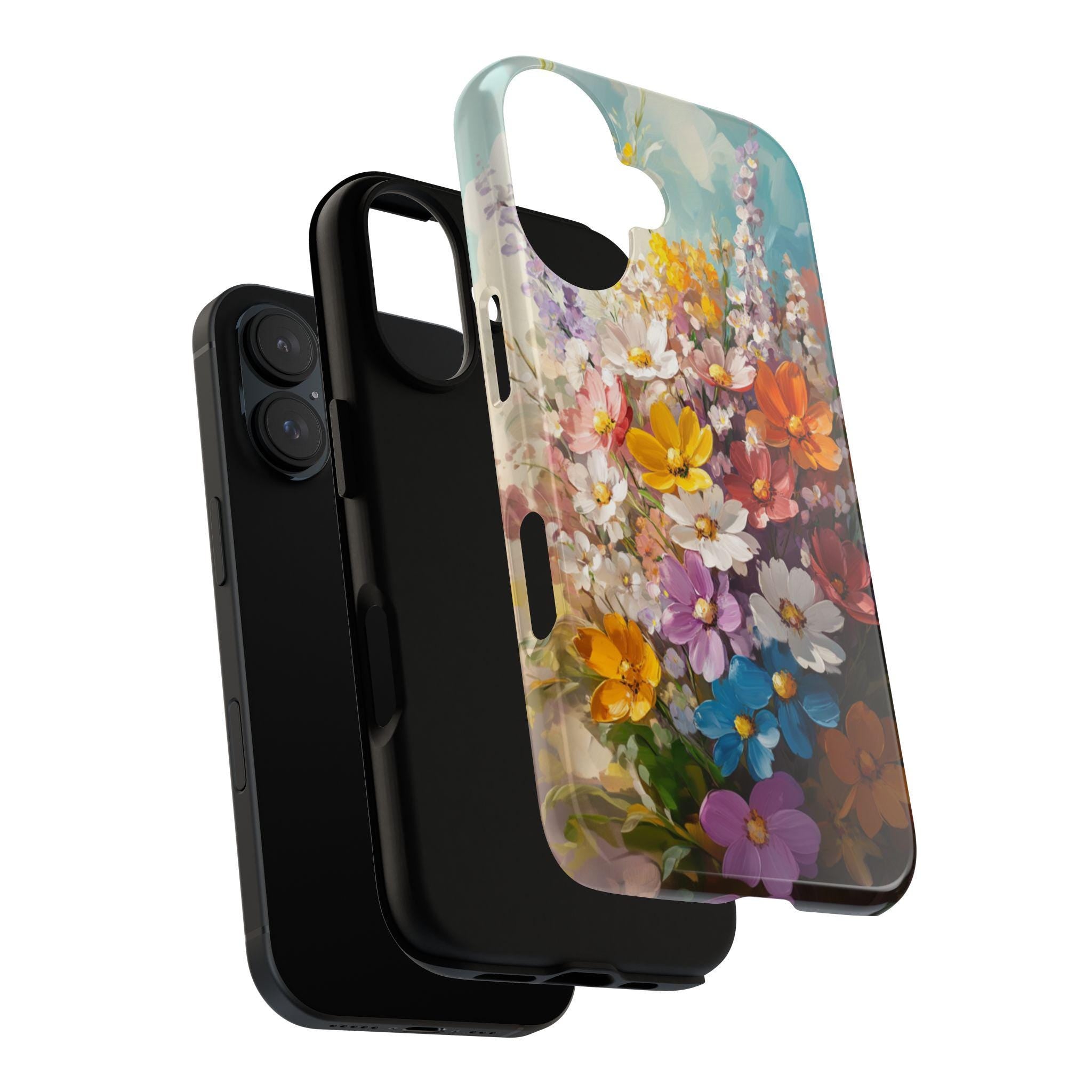 Spring Flowers Phone Case with Oil Painting Effect, 3D Design, Perfect for Flower Lovers Phone Case for iPhone Magsafe, Samsung, 459.9