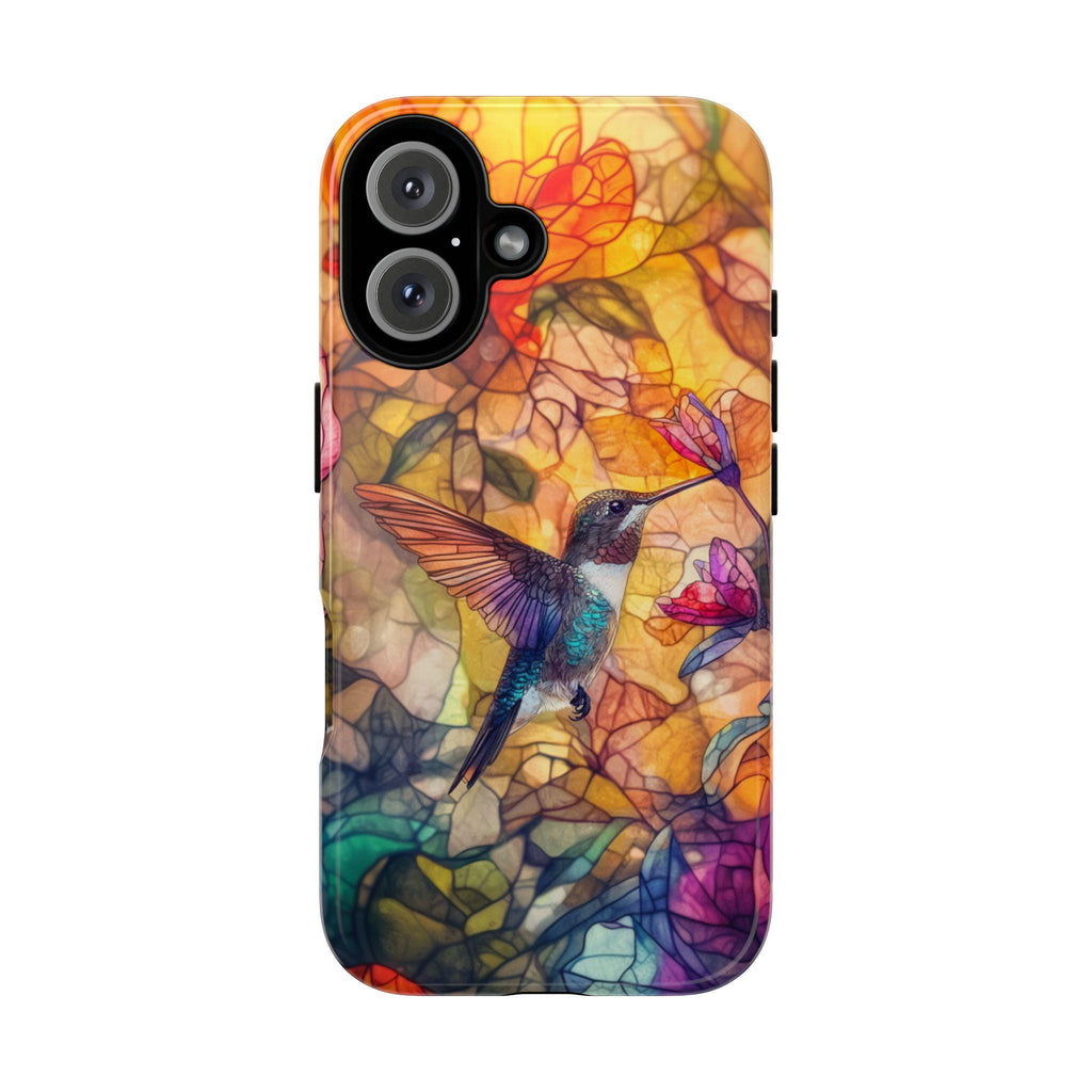 Hummingbird Stained Glass Phone Case, Perfect Gift For Bird Lovers Artistic Phonecase for iPhone 16 Magsafe, Samsung S25, 419.1