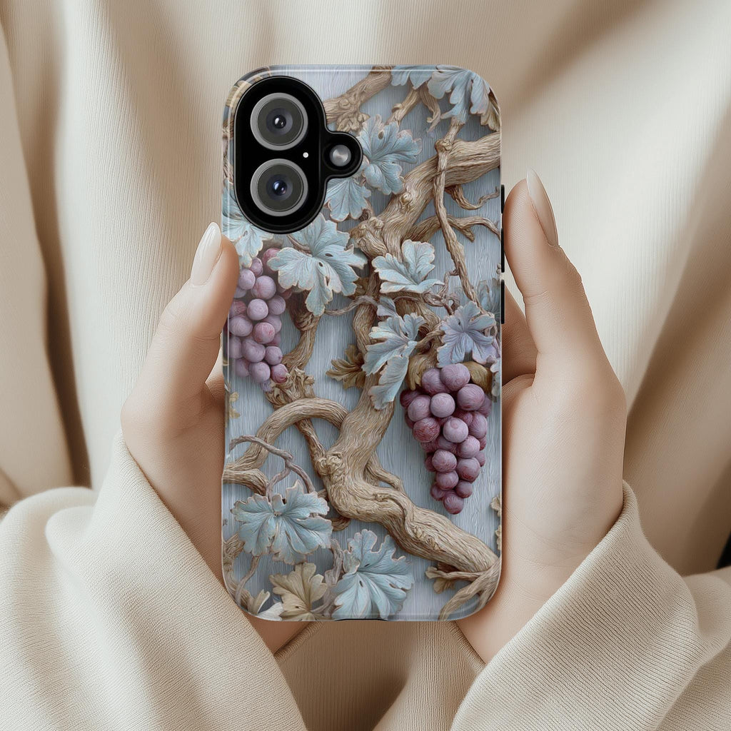 Rustic 3D Grapevine Phone Case & Vineyard Vine Design, Tuscany-Inspired Aesthetic Cover iPhone 16 15 14 Tough or Magsafe, Samsung, 476.16