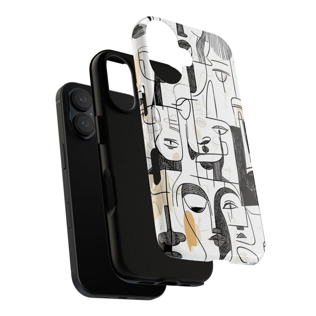 Minimalist Abstract Cubist Phone Case, Picasso-Inspired Art Cover, Modern Artistic Line Art Case for iPhone 16, Samsung S25, Pixel 9, 474.1