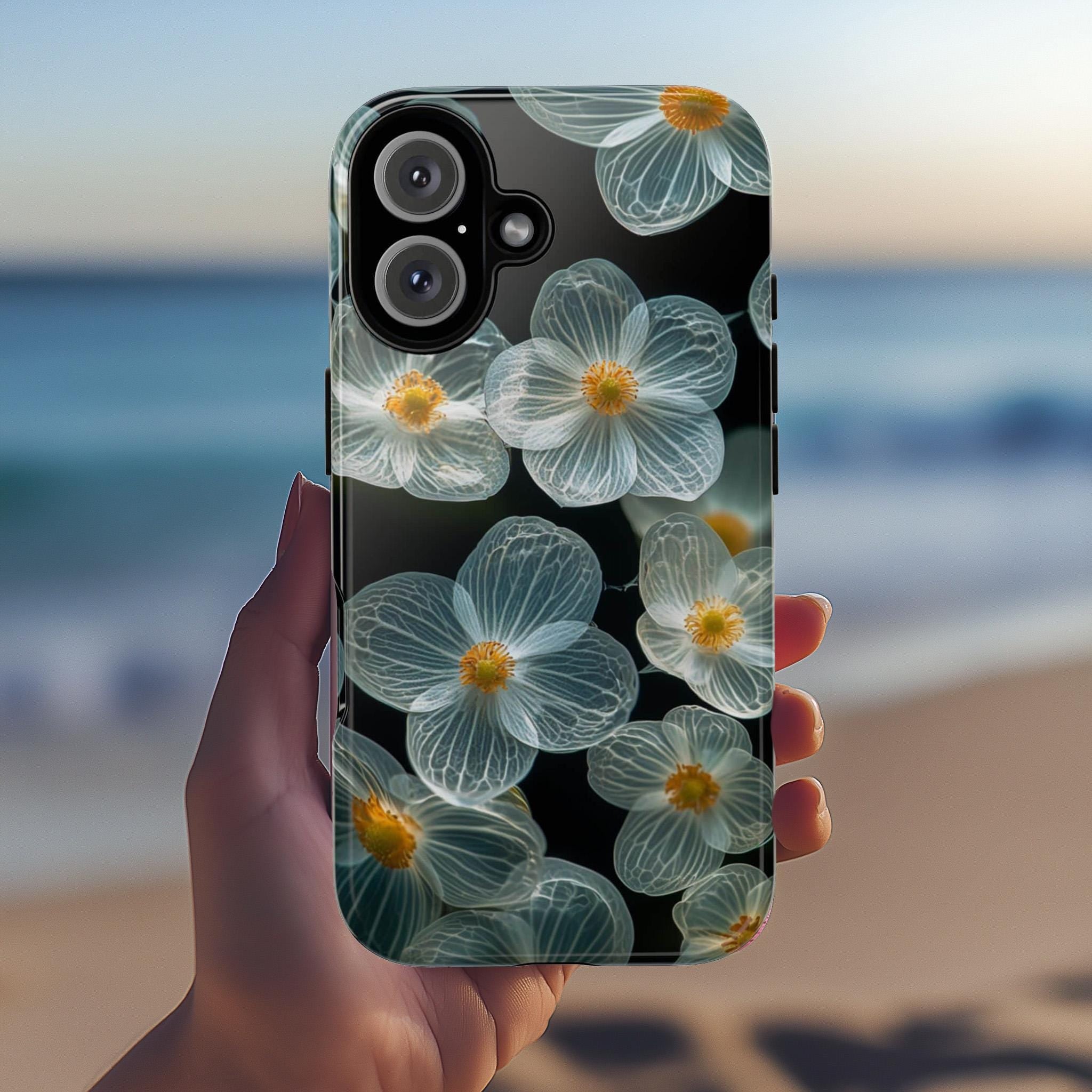 Diphylleia Grayi Floral Phone Case, Japanese-Inspired Design for iPhone for iPhone Magsafe & Android Devices, Samsung S24, Pixel 9, 428.16