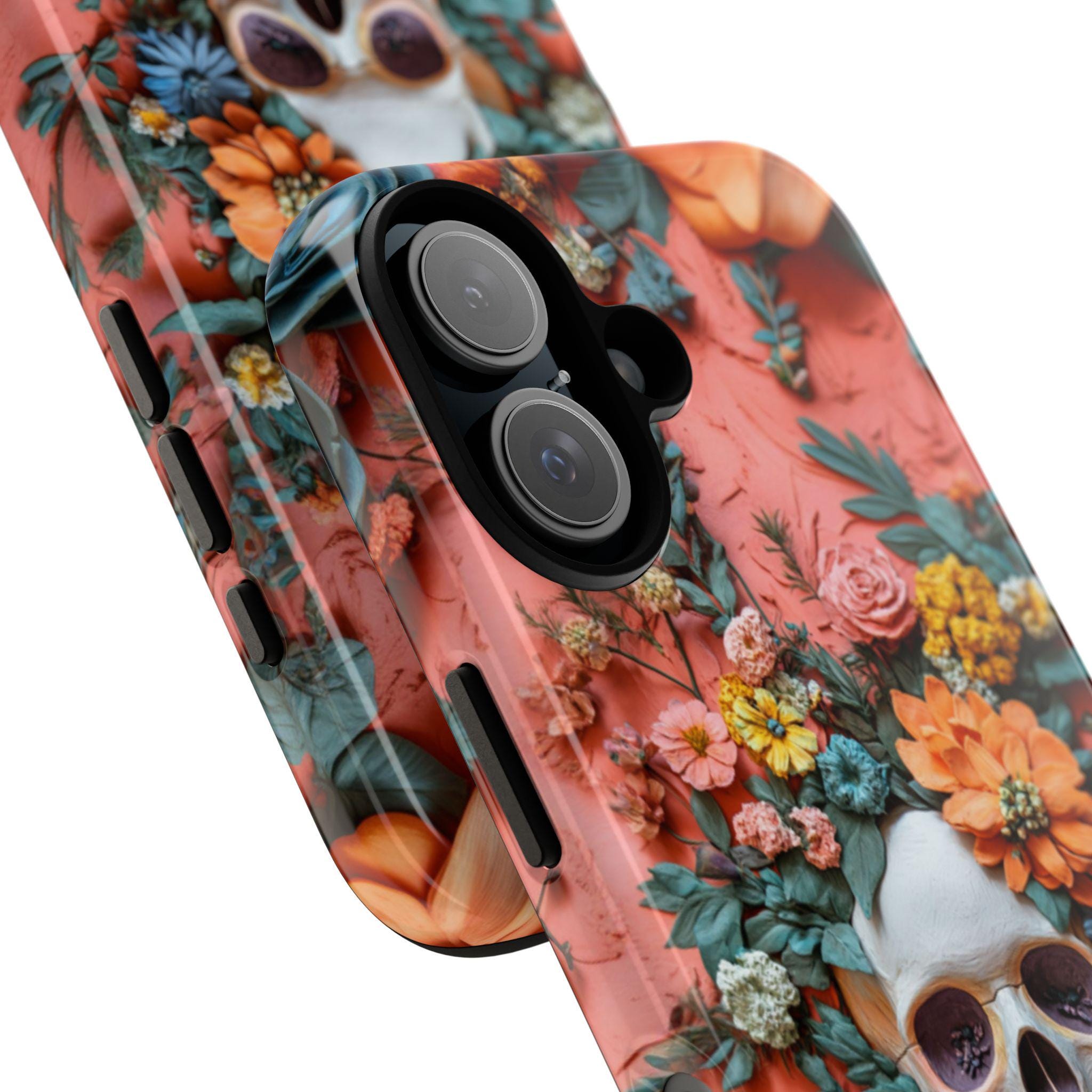 Anatomy Skeleton 3D Design Phone Case, Anatomical Art Design, Flowers & Skeleton Phone Cover for iPhone 16 15 Pro Max, Samsung S24, 435.8