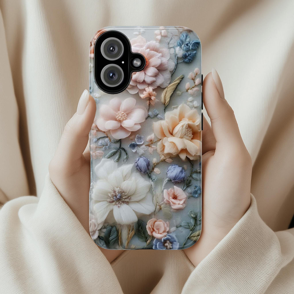 Spring Floral Art Phone Case, Pastel Bloom 3D Design, Floral Garden Case for iPhone 16 15 14 13 Pro Max Plus Magsafe, Samsung S24, 439.43