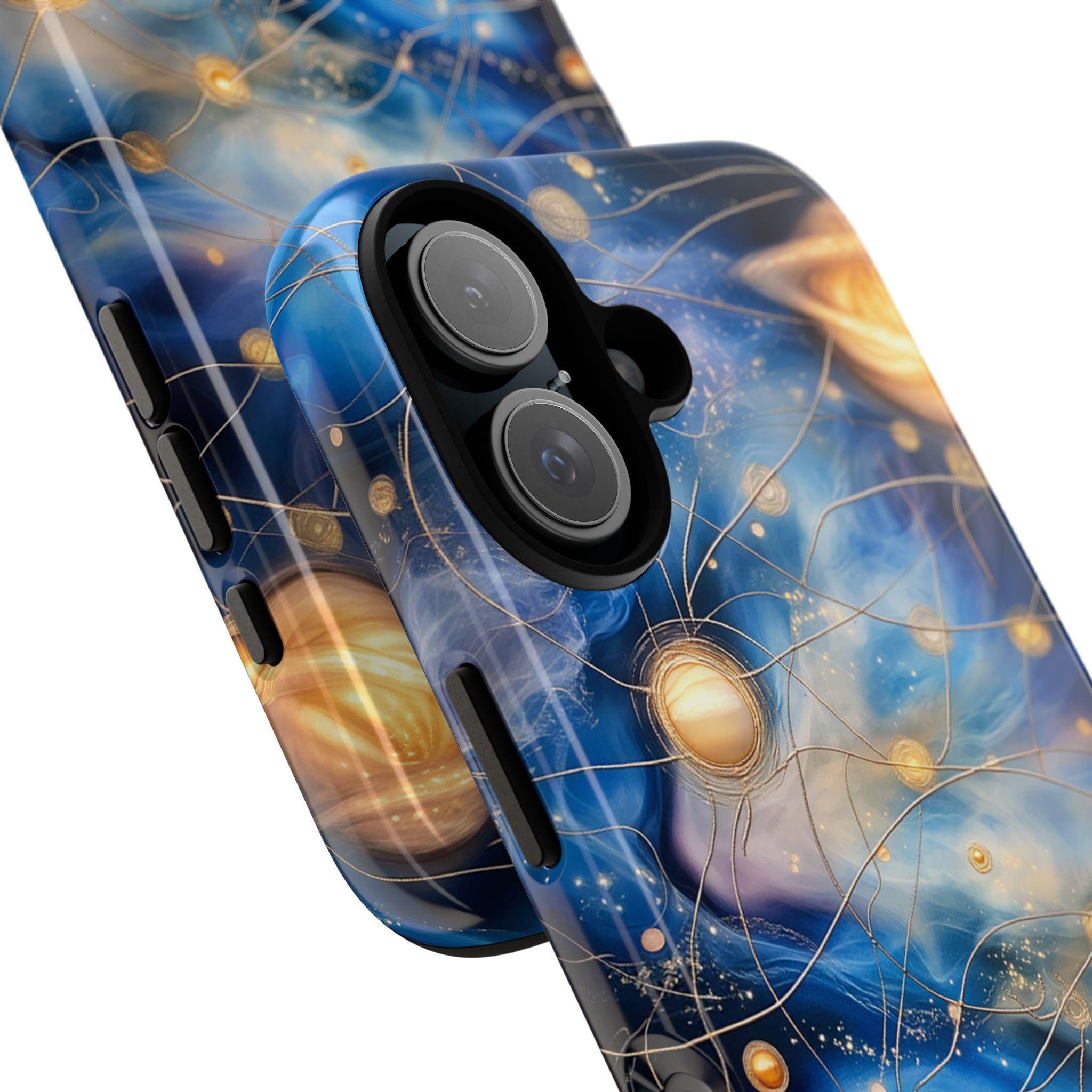 Myterious Galaxy Stained Glass Phone Case with Planets & Stars | Mystic Design for iPhone 16 Pro Max 15 14 Plus Mag Safe, Samsung S24 Ultra