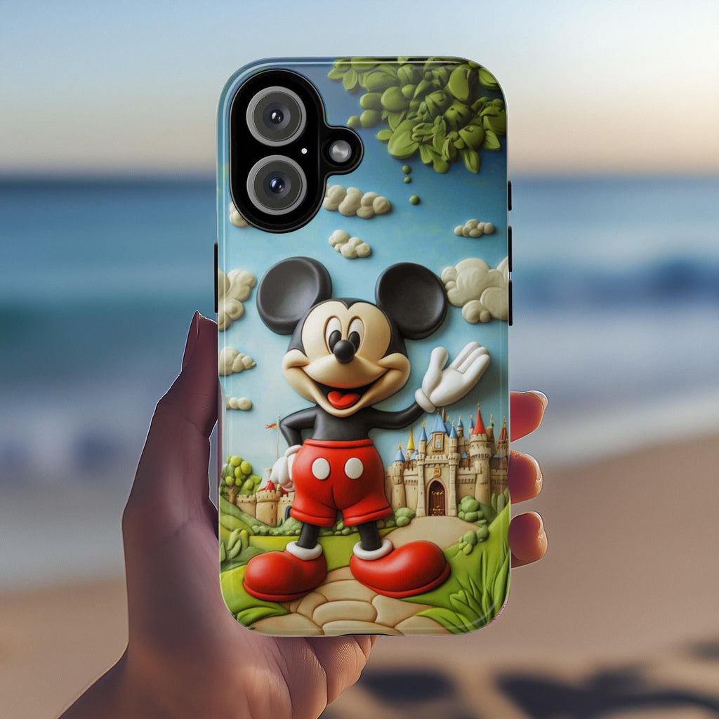 Mickey Mouse 3D effect Phone Case, Cartoon Mickey 3D Design, Disneyland Phone Case for iPhone 16 15 14 13 Pro Magsafe, Samsung S24, 442.1