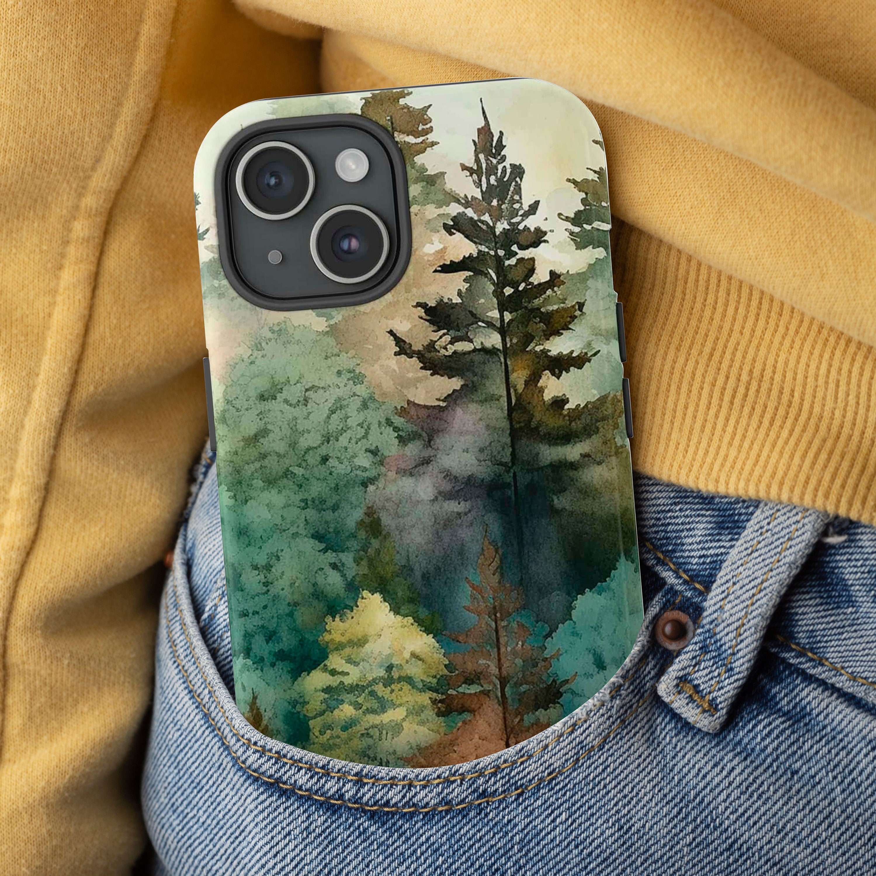 Victorian Forest Phone Case, Plant Lover Phone Case, Watercolor Woodland Phone Cover for iPhone 16 15 14 13 Tough or MagSafe, Samsung, 186