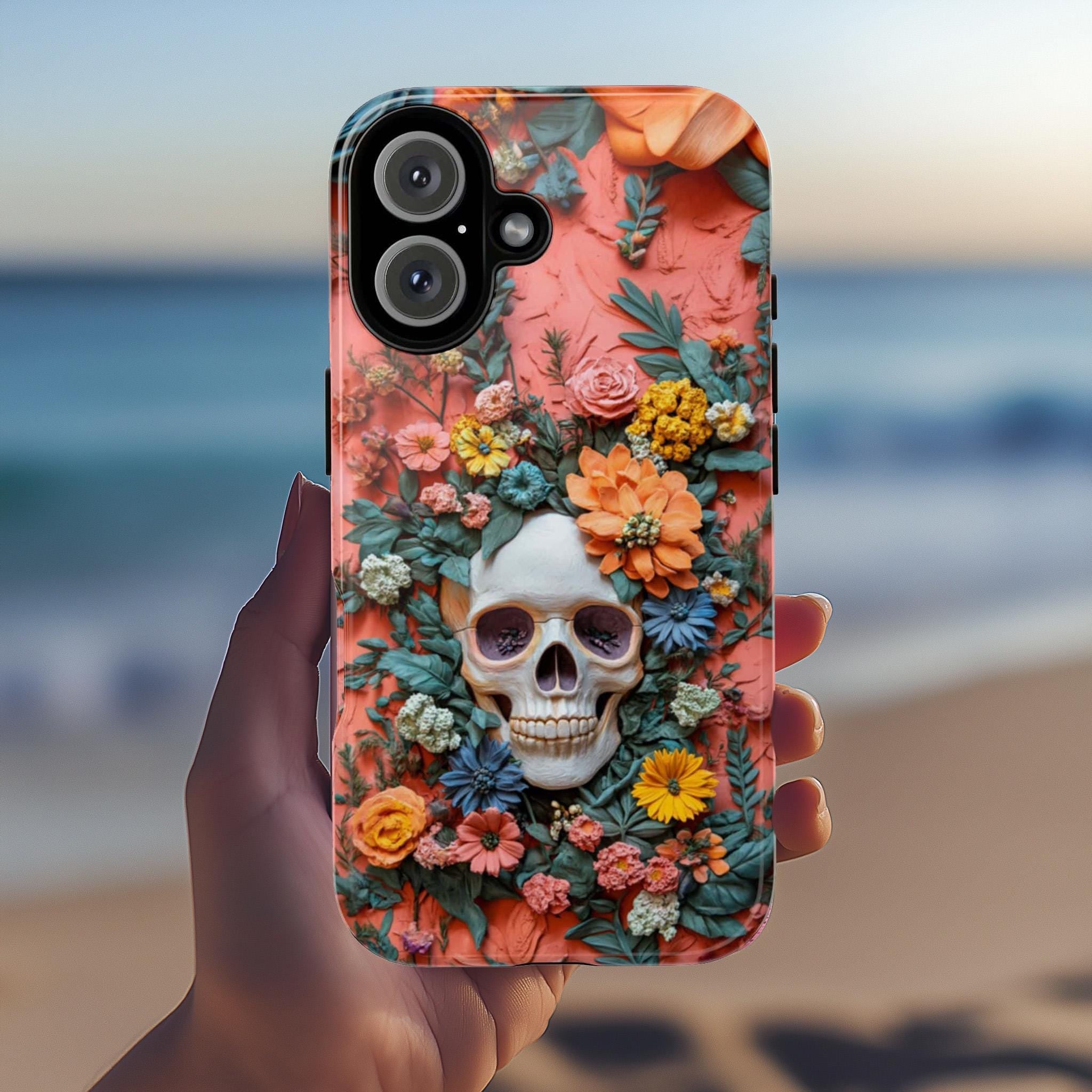 Anatomy Skeleton 3D Design Phone Case, Anatomical Art Design, Flowers & Skeleton Phone Cover for iPhone 16 15 Pro Max, Samsung S24, 435.8