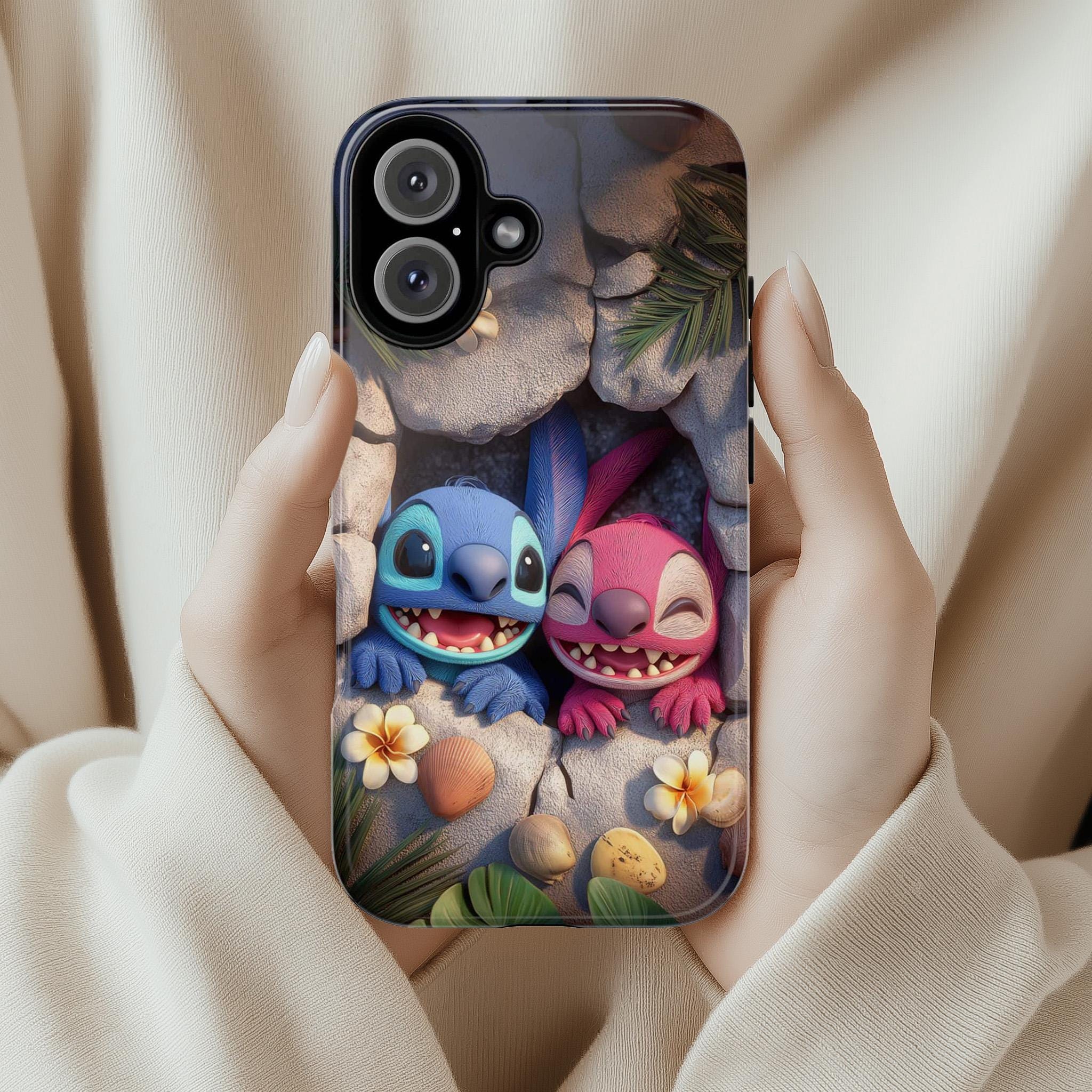 Cute Lilo & Stitch Phone Case Adorable Disney Cartoon Design, Stitch Angel Cover for iPhone and Android, Perfect for Stitch Fans, 442.53