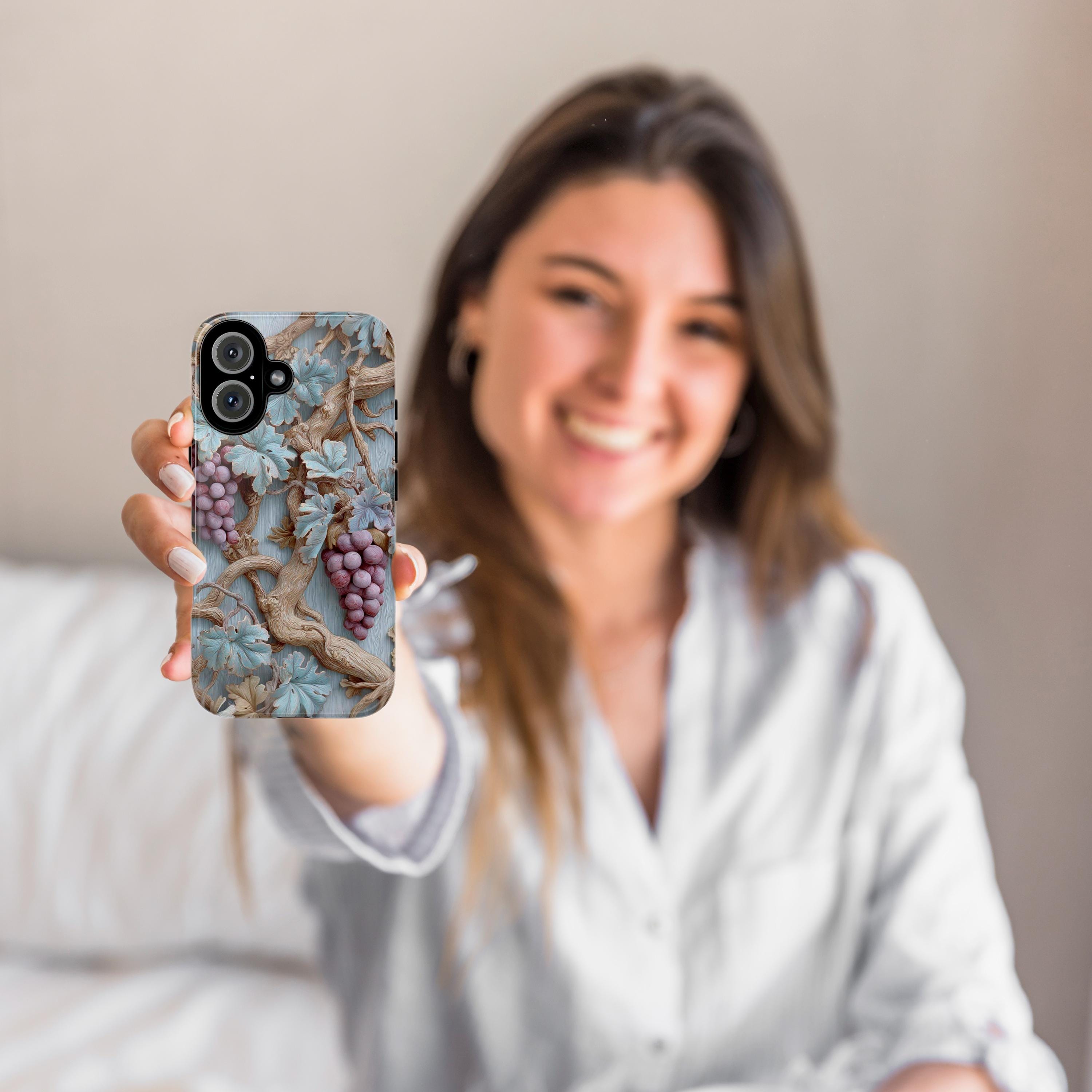 Rustic 3D Grapevine Phone Case & Vineyard Vine Design, Tuscany-Inspired Aesthetic Cover iPhone 16 15 14 Tough or Magsafe, Samsung, 476.16