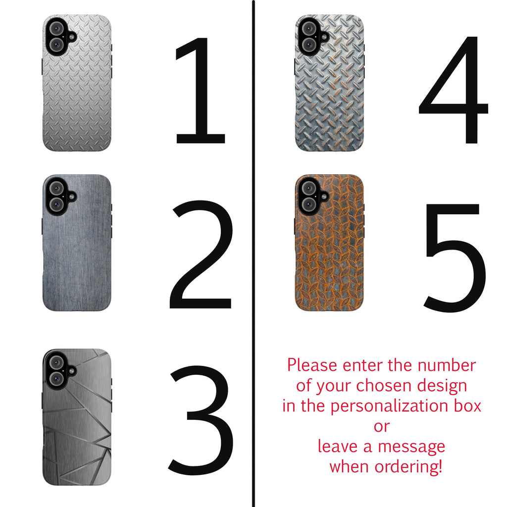 Metal Effect Phone Case, Rusty Metal Phone Cover, Abstract Metal Texture Case for iPhone 15 14 13 Pro Max Magsafe, Samsung S25, 0069