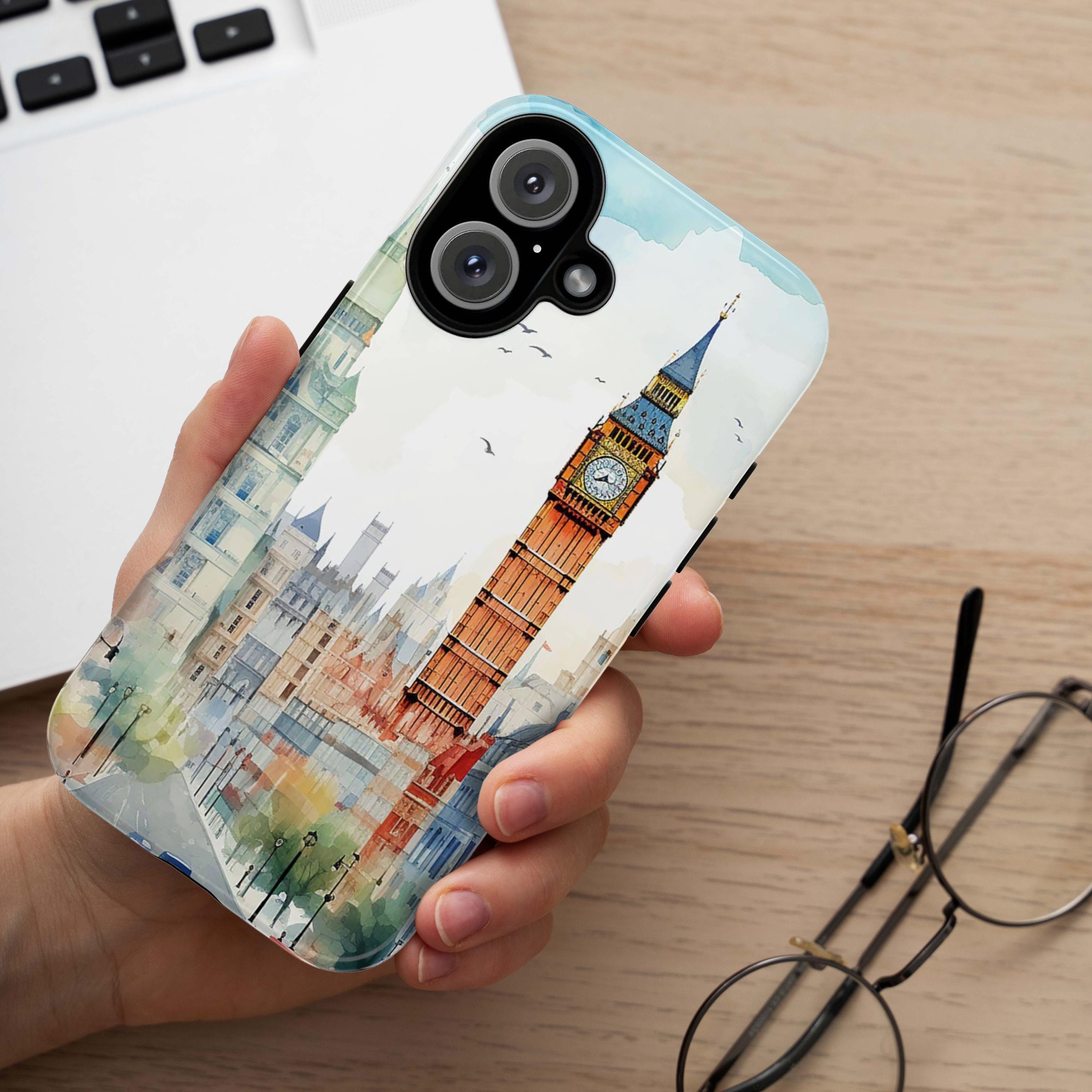 London Big Ben Phone Case, London Building Phone Case, English City Phone Cover for iPhone 16 15 14 13 Pro Max Plus/Samsung S25, 187.3