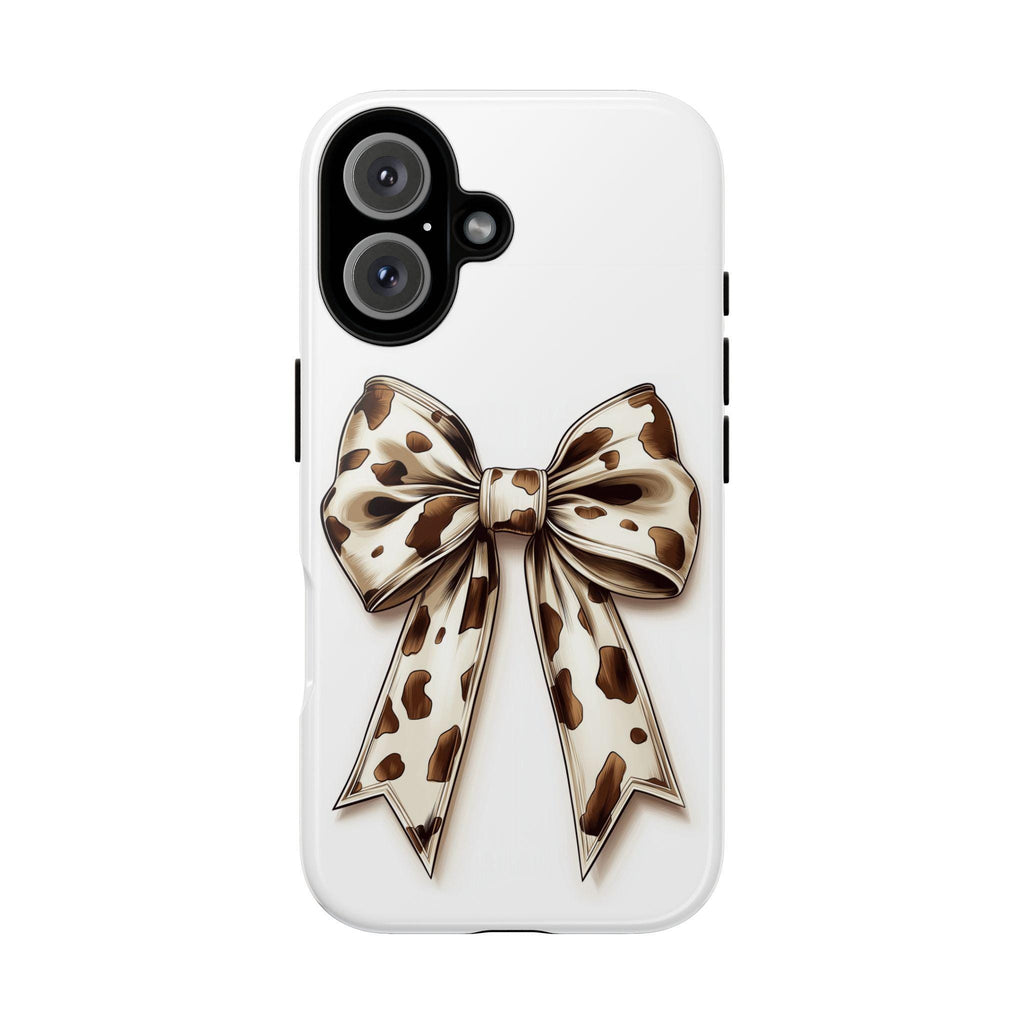 Coquette Cow Bow Phone Case, Cute Country Bow Phone Case, Wester Cowgirl Bow Case for iPhone 16 15 14 13 Magsafe, Samsung S24, 458.1