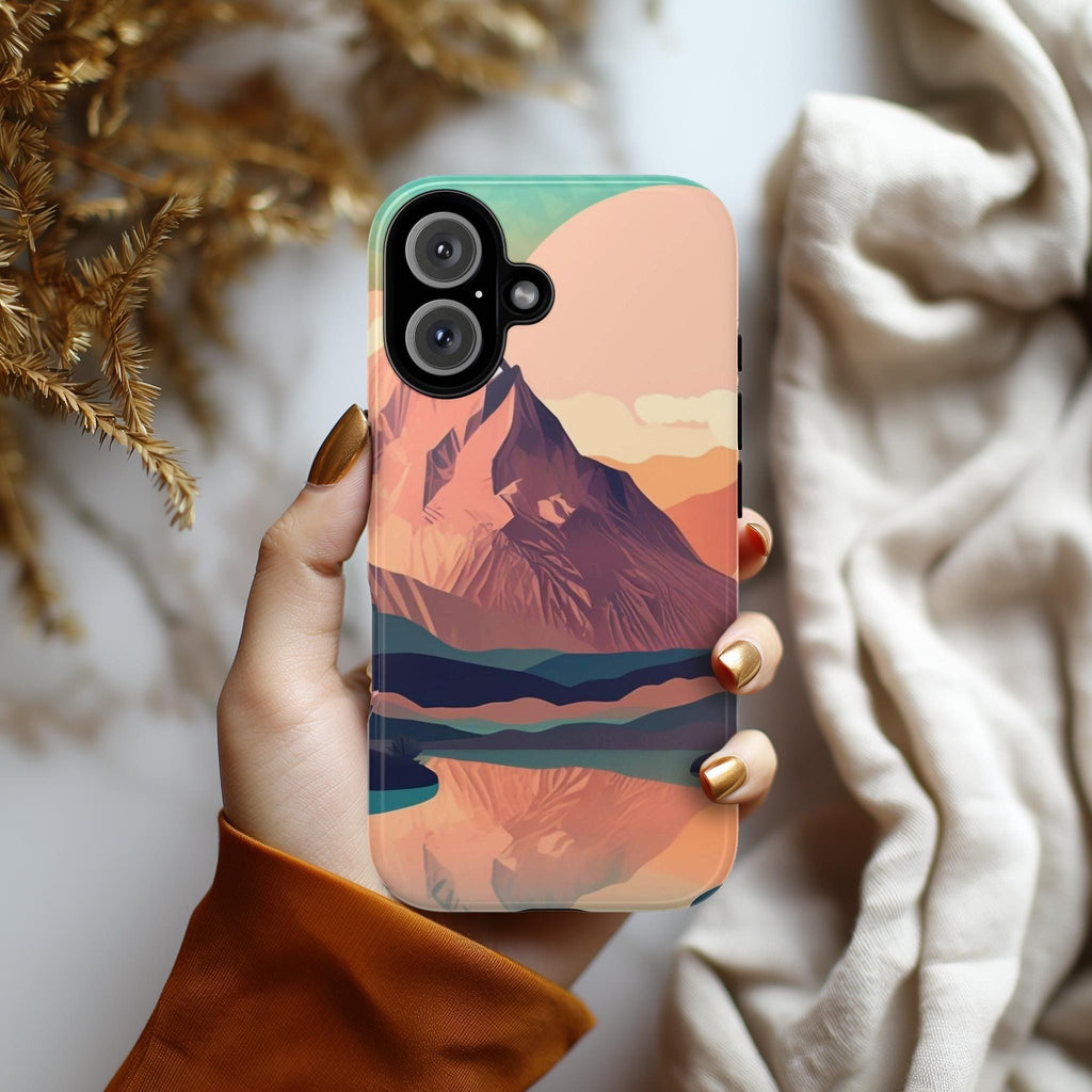 Abstract Mountain Nature Phone Case, Artistic and Stylish Protective Cover Inspired by Nature's Beauty for a Unique Look, iPhone, JAY0001