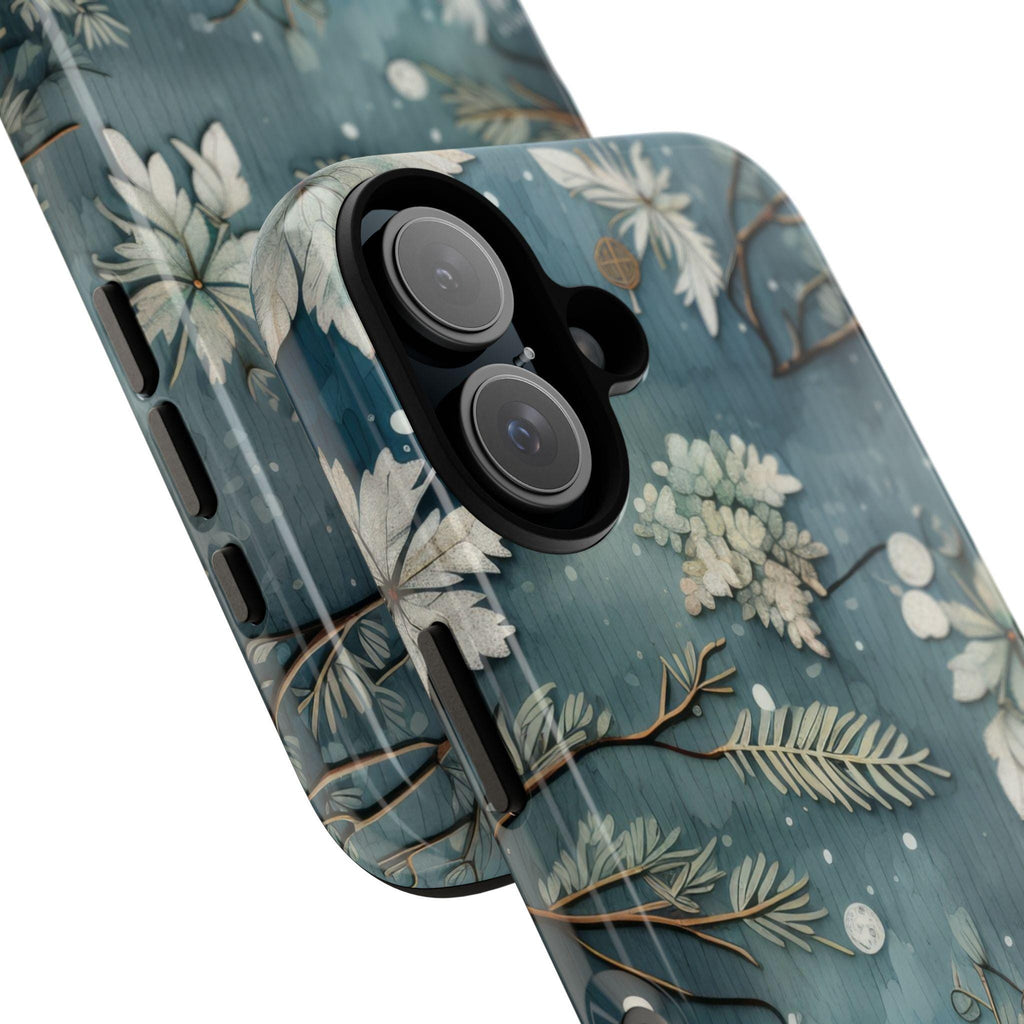 Winter Snowy Xmas iPhone Case, Holiday Winter Christmas Pattern Phone Cover for iPhone 15 14 13 12 11 8 Pro Max Plus, Galaxy S25, 411.11