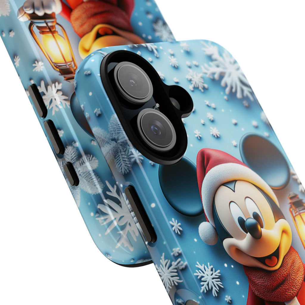 Christmas Santa Mickey Mouse 3D effect Phone Case, Cartoon Design, Mickey Xmas Phone Case for iPhone 16 15 14 Magsafe, Samsung S24, 442.17
