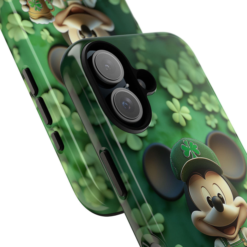 Mickey Mouse St Patricks Day Phone Case, Irish Luck Disney Day Phone Cover for iPhone 16 15 14 13 Pro Magsafe Samsung Galaxy S24, 457.4