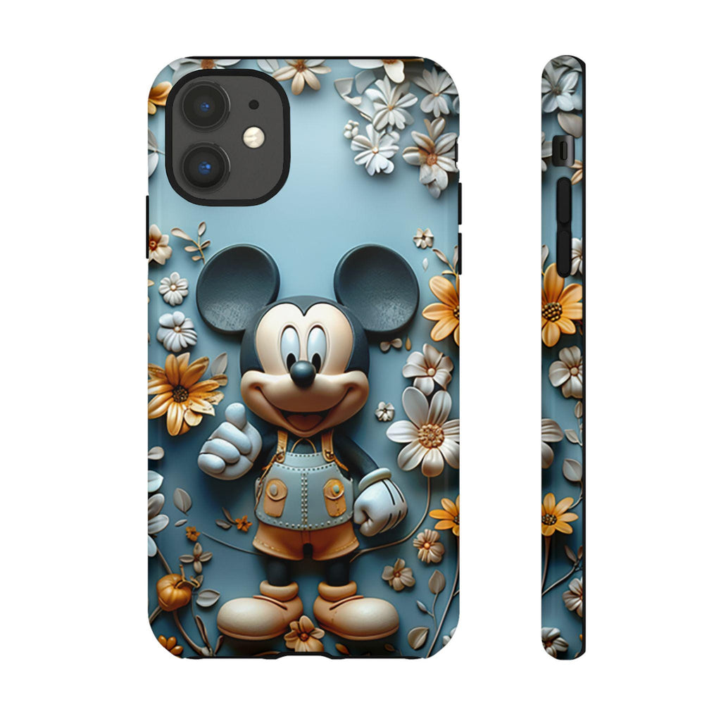 Spring Floral Mickey Mouse Phone Case, 3D Disney Lover Phone Cover for iPhone 16 15 14 13 Pro Magsafe Samsung Galaxy S24, 442.40