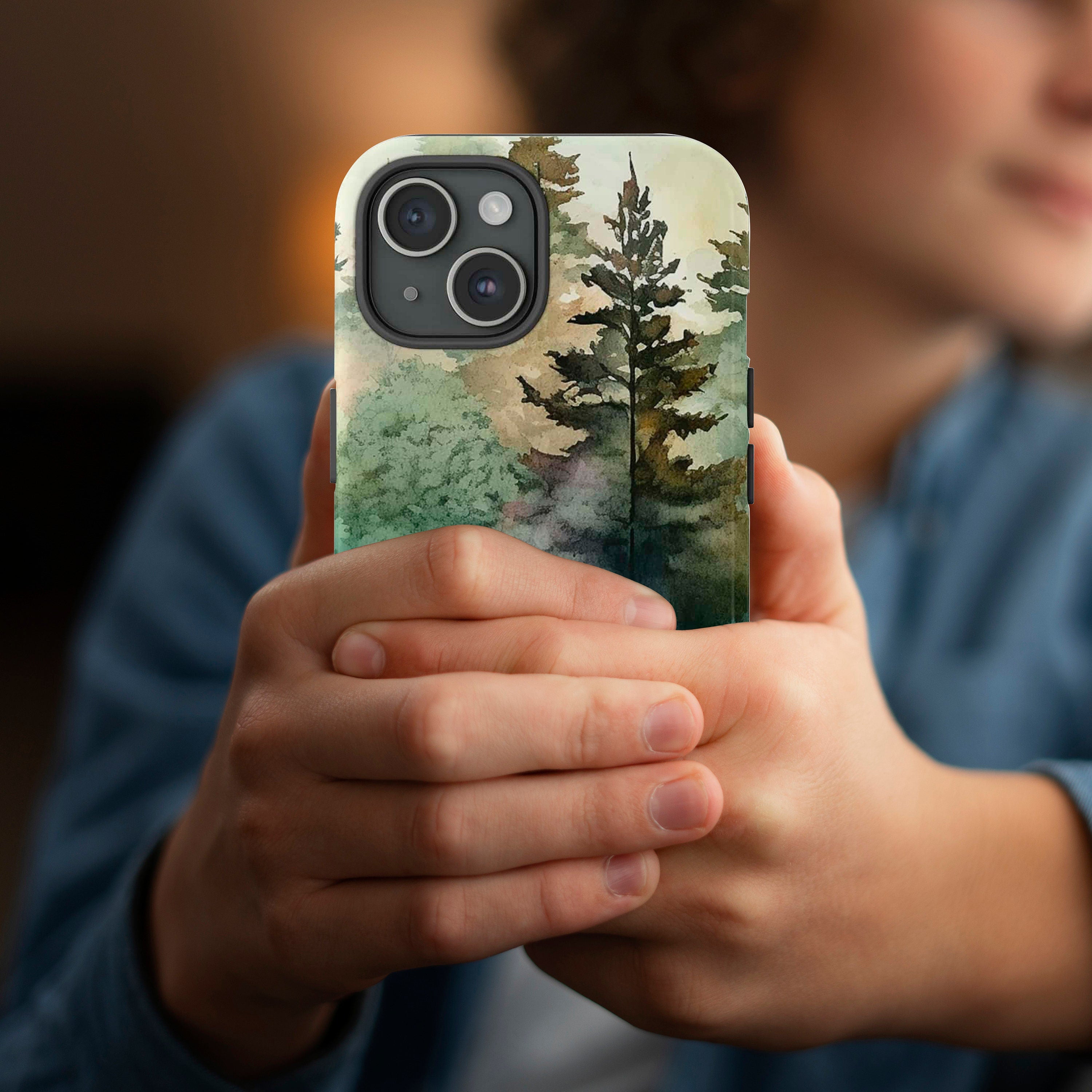 Victorian Forest Phone Case, Plant Lover Phone Case, Watercolor Woodland Phone Cover for iPhone 16 15 14 13 Tough or MagSafe, Samsung, 186