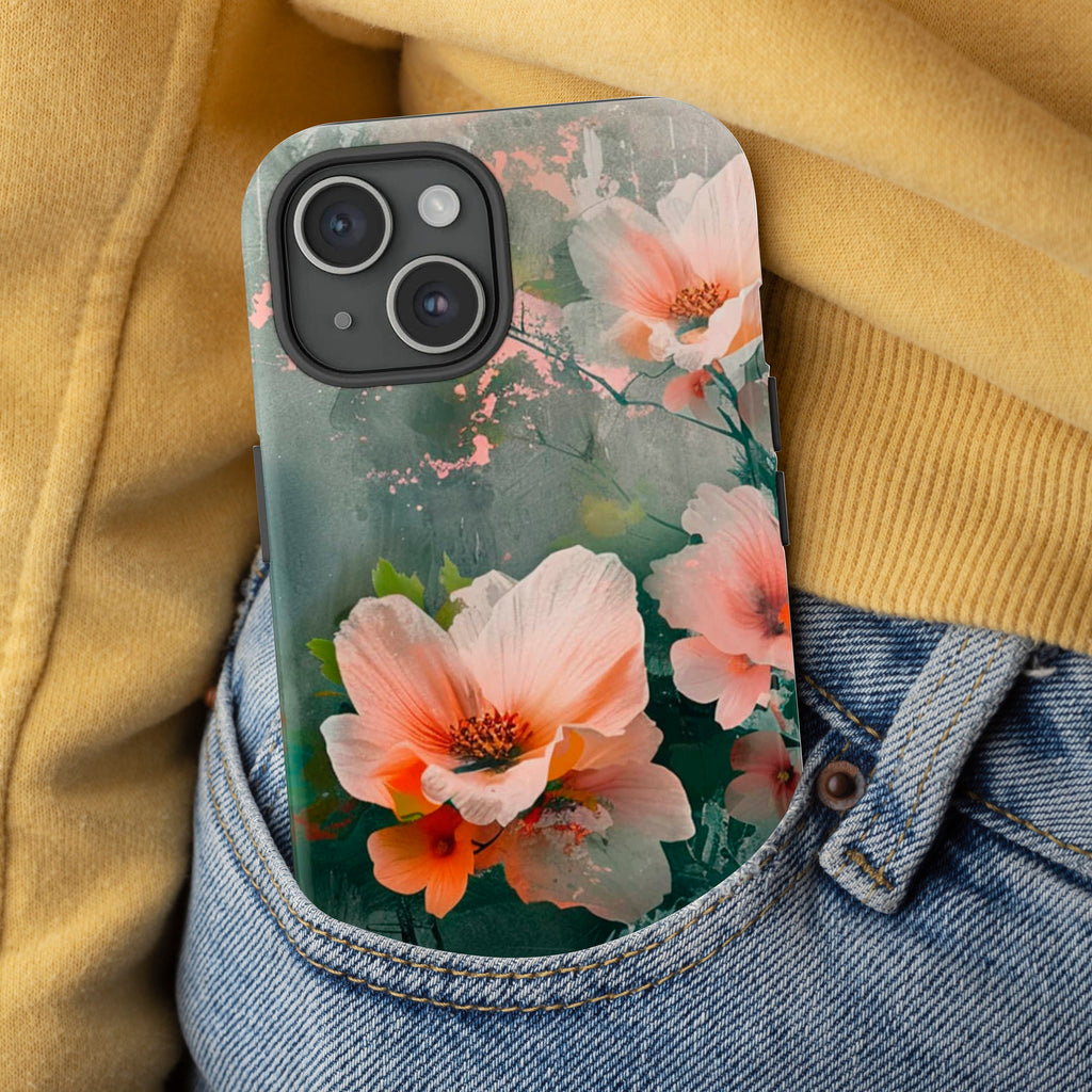 Fine Art Paint Floral Phone Case, Aesthetic Phone Case, Mother's Day Cover for iPhone  16 15 14 13 12 11 Pro Max Plus Samsung Galaxy S23 S22