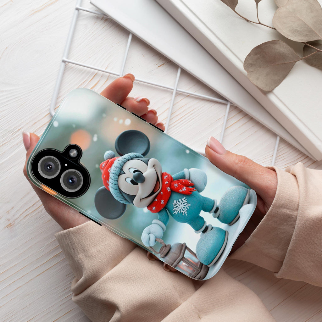 Santa Mickey Mouse 3D effect Phone Case, Cartoon Xmas Design, Disney Christmas Phone Case for iPhone 16 15 14 Magsafe, Samsung S24, 442.6