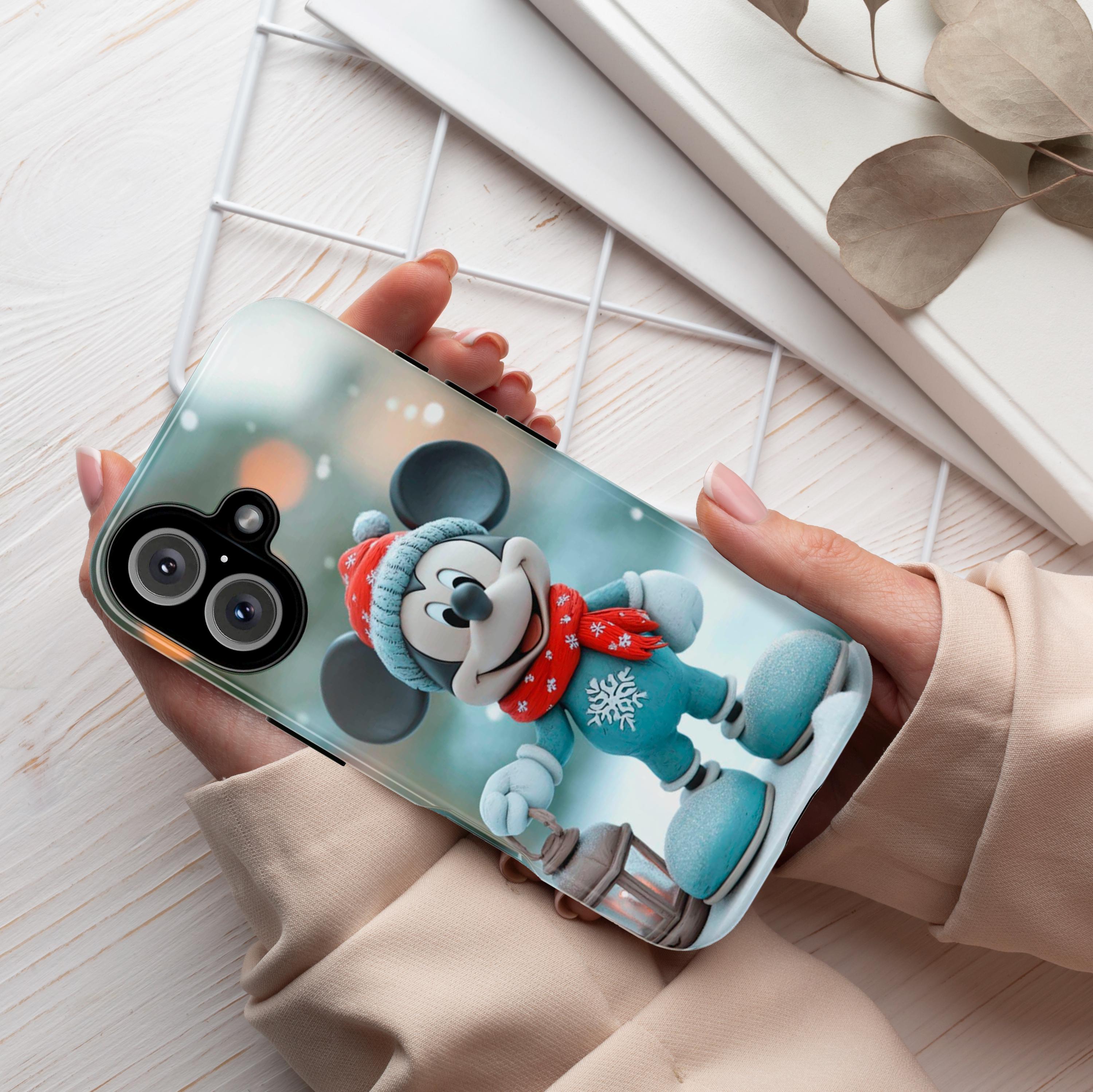 Santa Mickey Mouse 3D effect Phone Case, Cartoon Xmas Design, Disney Christmas Phone Case for iPhone 16 15 14 Magsafe, Samsung S24, 442.6
