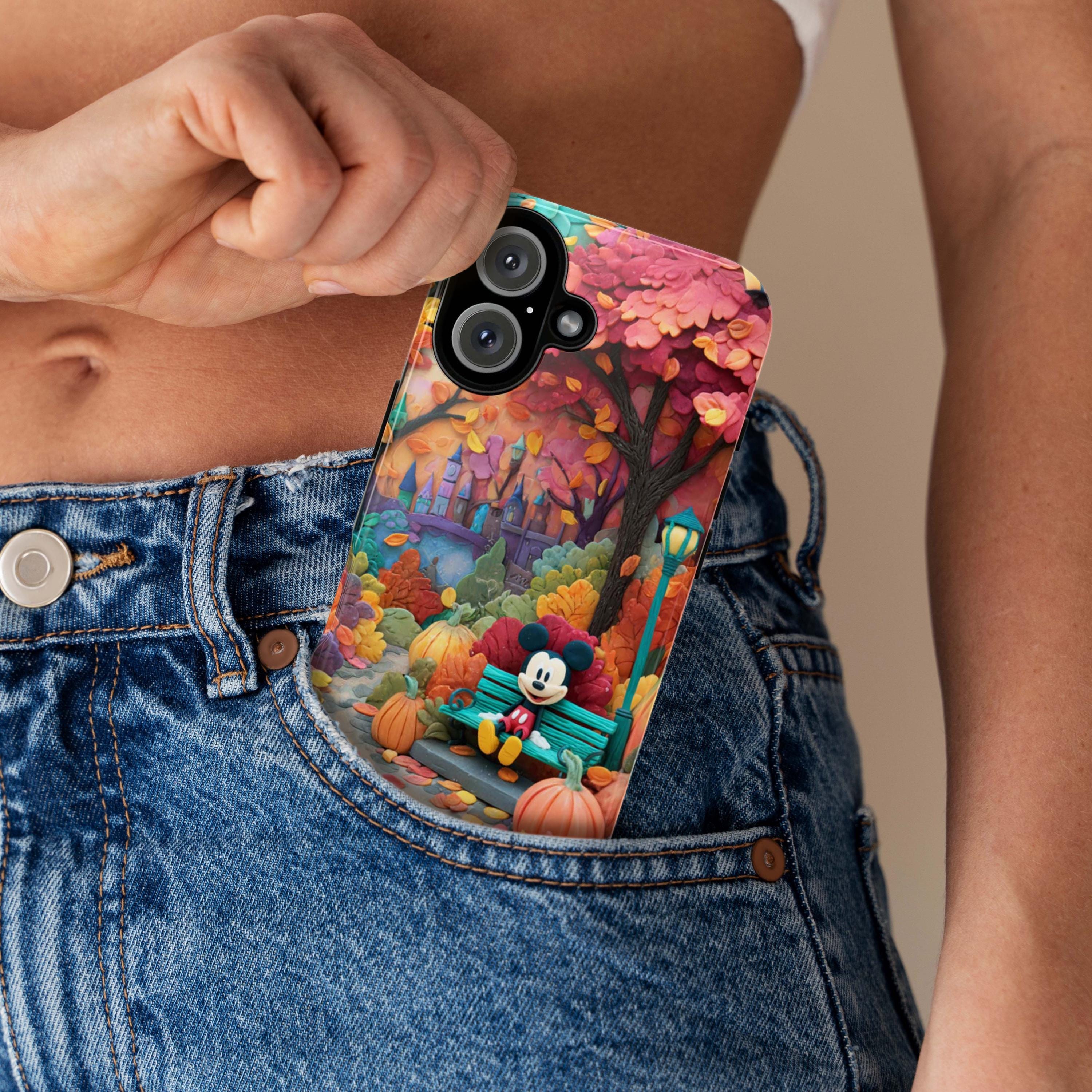 Mickey Mouse in the City Phone Case | Cozy Fall Disneyland Design, Fall Pumpkins Cover for iPhone 17 16 Tough or Magsafe, Samsung, 442.55