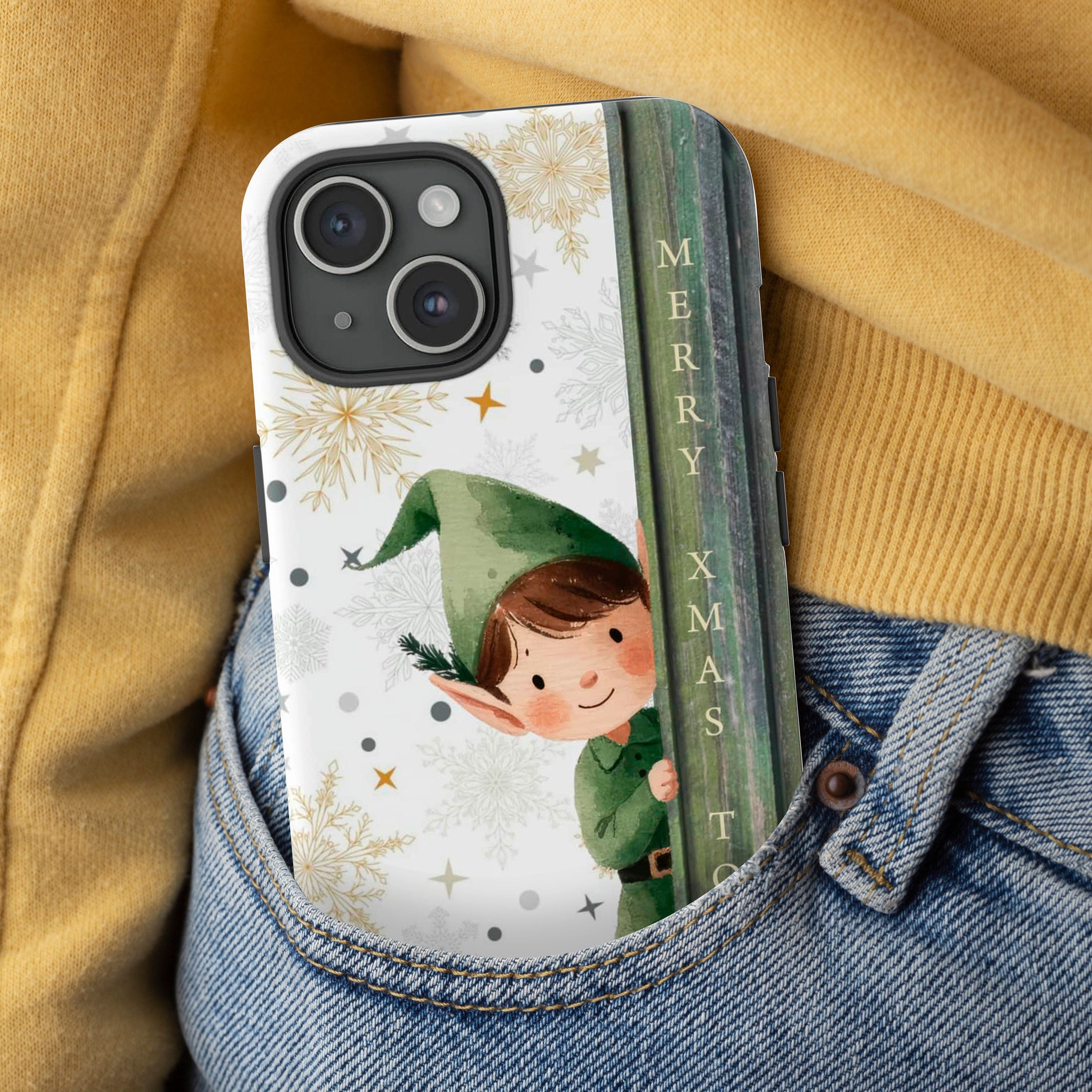 Personalized Merry Xmas Elf Phone Case Winter Holiday Christmas Case Phone Case for iPhone 16 15 14 13 12 11 Pro Max Plus/Samsung Galaxy