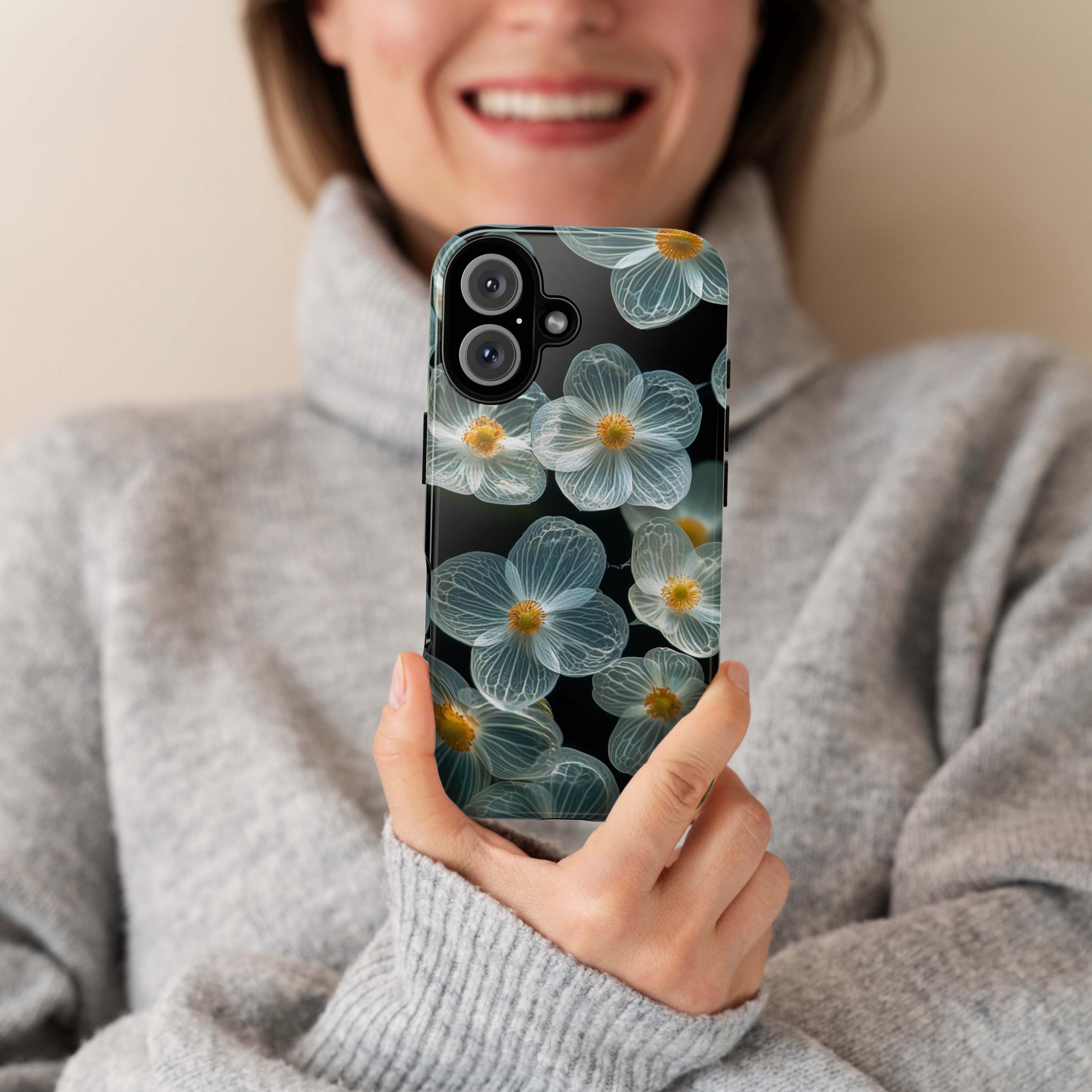 Diphylleia Grayi Floral Phone Case, Japanese-Inspired Design for iPhone for iPhone Magsafe & Android Devices, Samsung S24, Pixel 9, 428.16