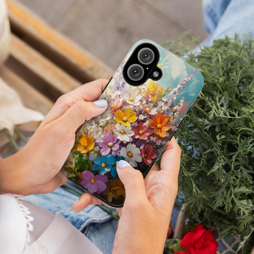 Spring Flowers Phone Case with Oil Painting Effect, 3D Design, Perfect for Flower Lovers Phone Case for iPhone Magsafe, Samsung, 459.9