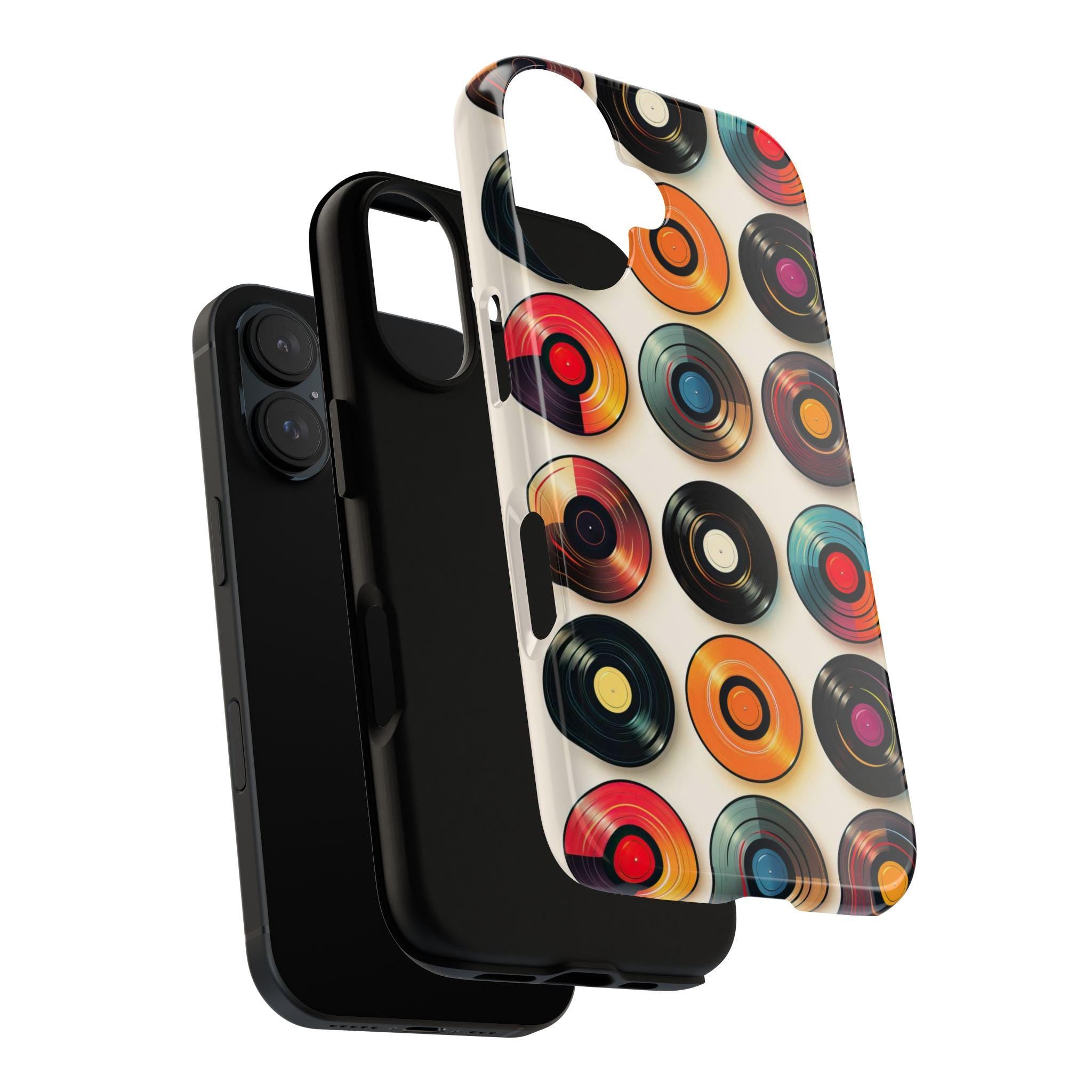 Retro Disco Vinyl Record Phone Case, Music Record Phone, Retro Party Cover for iPhone 16 15 14 13 Pro Max Plus /Samsung Galaxy S25, 317