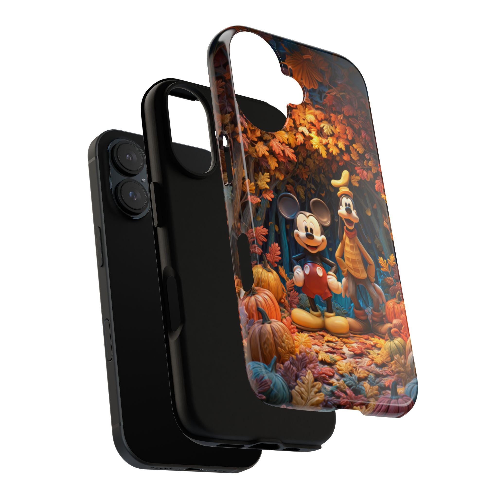 Disney Mickey Mouse & Goofy Fall Phone Case | Autumn Leaves Pumpkins Cute Cartoon Cover for iPhone 17 16 Tough or Magsafe, Samsung, 442.54
