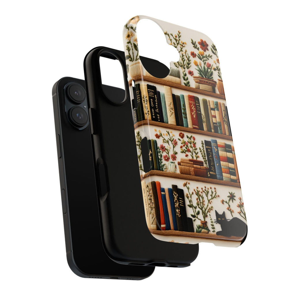 Botanical Floral and Books Phone Case for Book Lovers, Floral Design & Literary Aesthetic Case for iPhone Tough or Magsafe, Samsung, 423.25