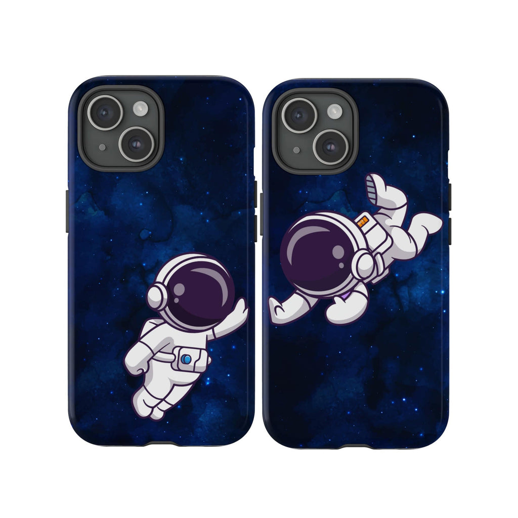 Astronaut Matching Phone Case for Couples, Spaceman Bride & Groom Cover, Galaxy Case for iPhone 16 15 14 13 12 11 XR Pro Max/Samsung Galaxy